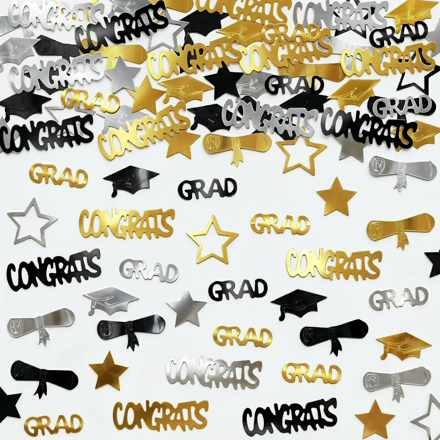 Black and Gold Grad Graduation Decorations 2026 - Pack of 1000, Congrats Grad Graduation Confetti 2026 | Grad Confetti Class of 2026 for Black and Gold 2026 Graduation Decorations, KatchOn