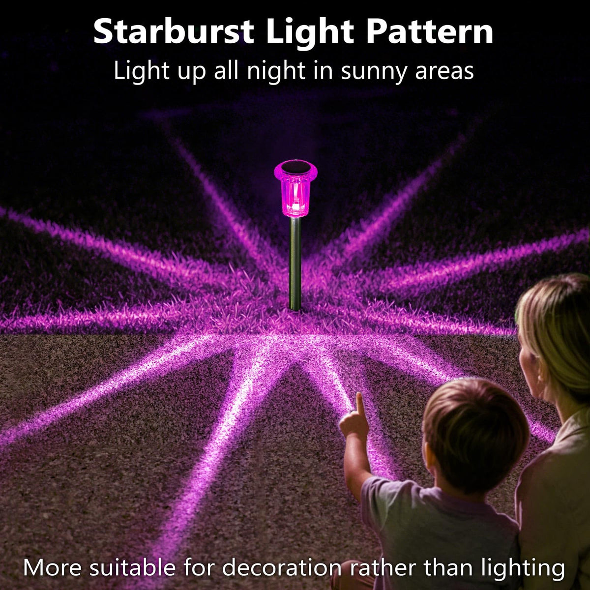 DenicMic Solar Outdoor Lights 10 Pack Pink LED Valentines/Mothers Day Decor