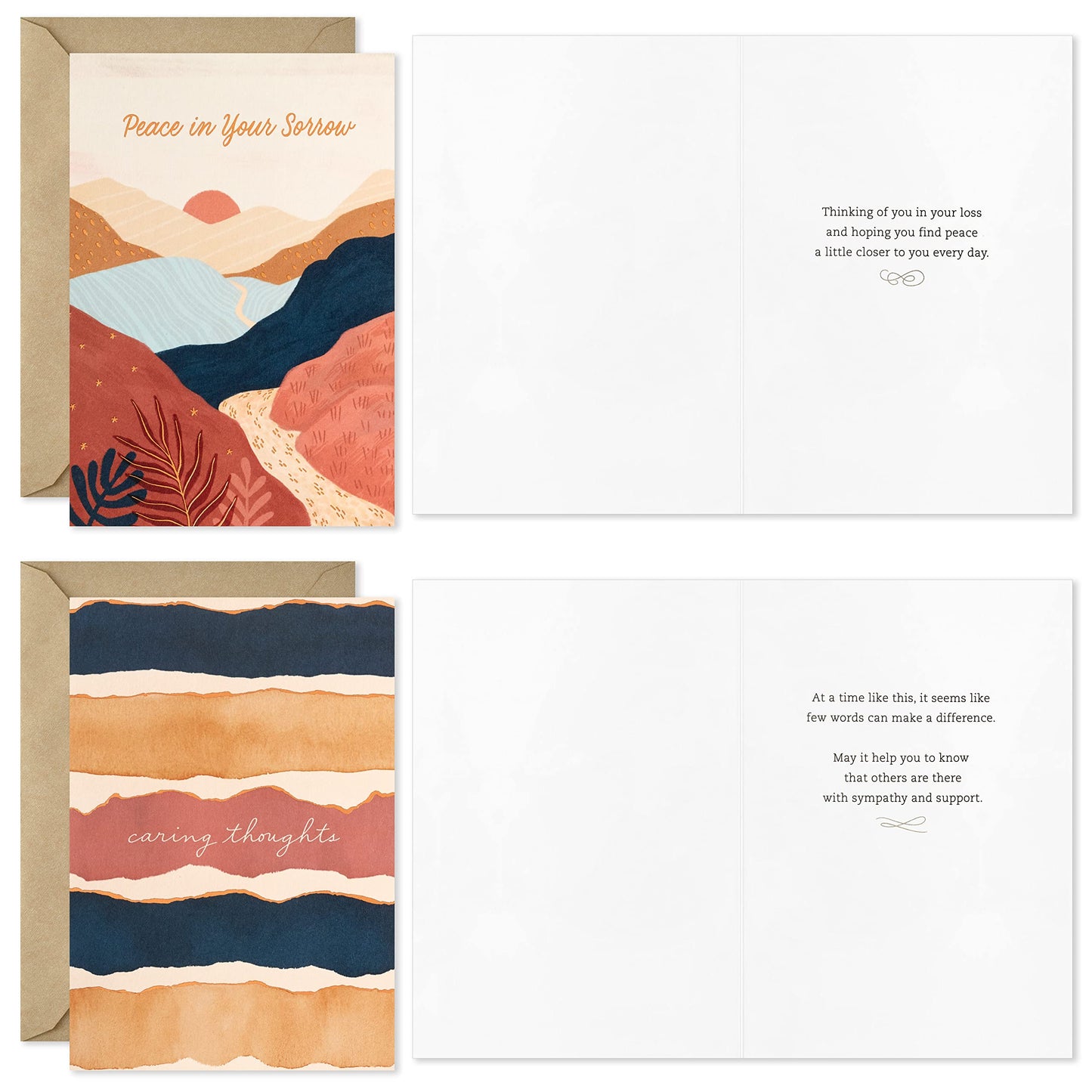 Sympathy Cards Assortment, Painted Palms (16 Assorted Thinking of You Cards with Envelopes)