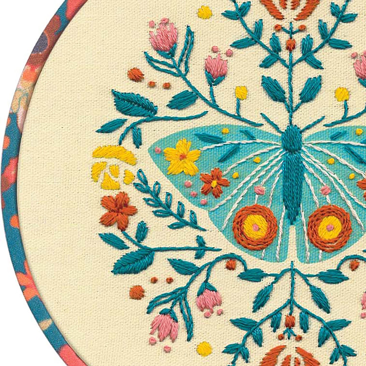 Dimensions 72-76313 Floral Moth Needlepoint Embroidery Kit for Adults, 6" D, Multicolor, 5pcs