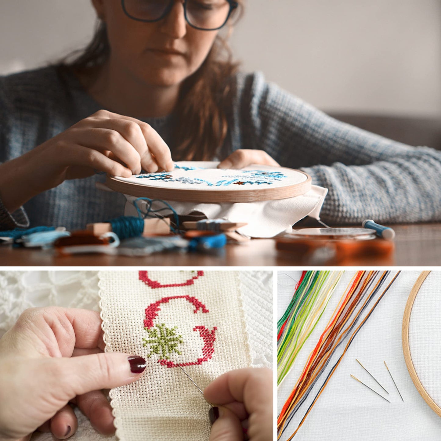 80pcs Cross Stitch Needles Golden Large Eye Embroidery Hand Sewing Needles with Threader Thread unpicker for Cross Stitching (Size 22 24 26 28)