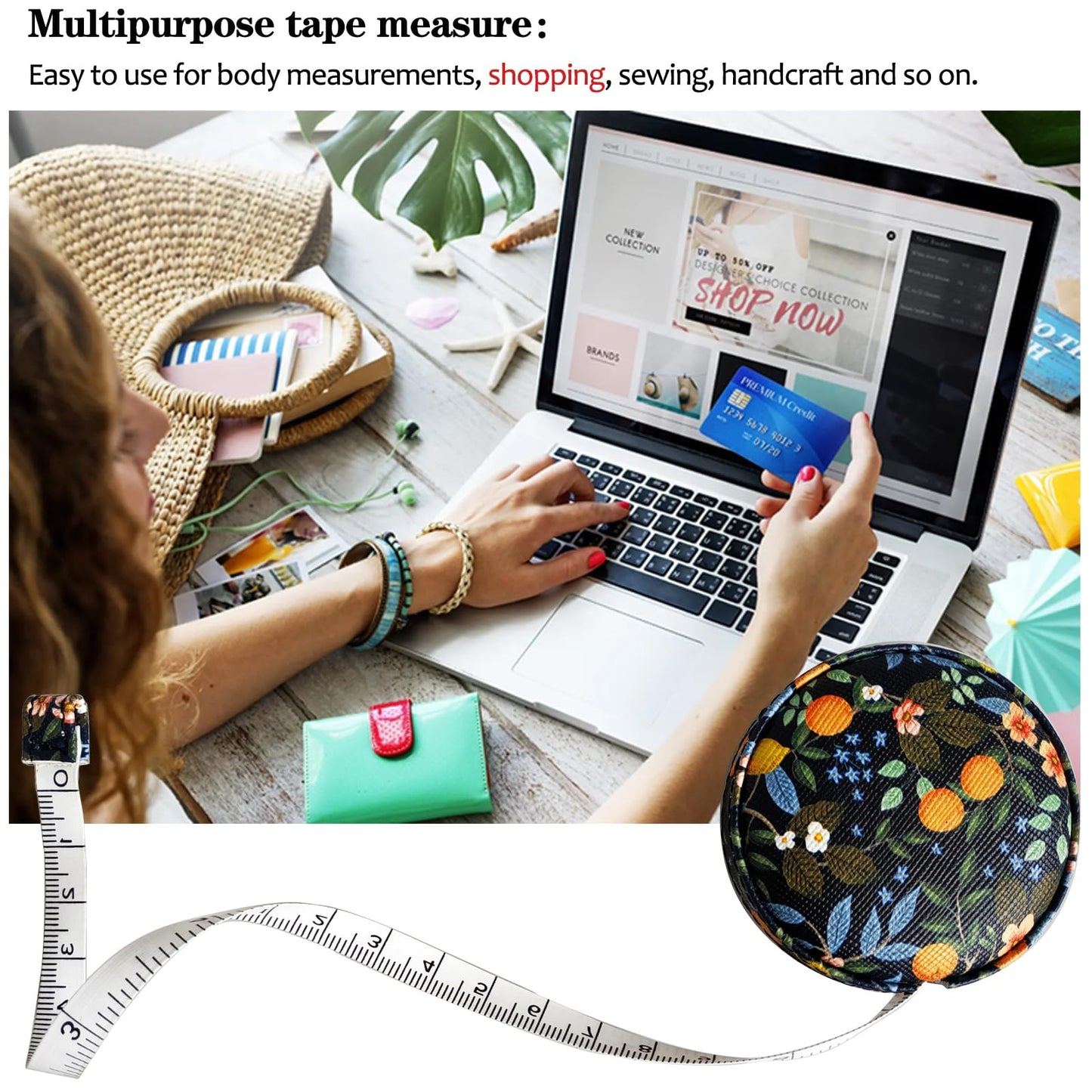 Tape Measure Measuring Tape for Body Tailor Cloth Fabric Sewing Knitting Craft Weight Loss Measurements Retractable 60-inch 1.5 Meter Push Button Dual Sided Tape Measure