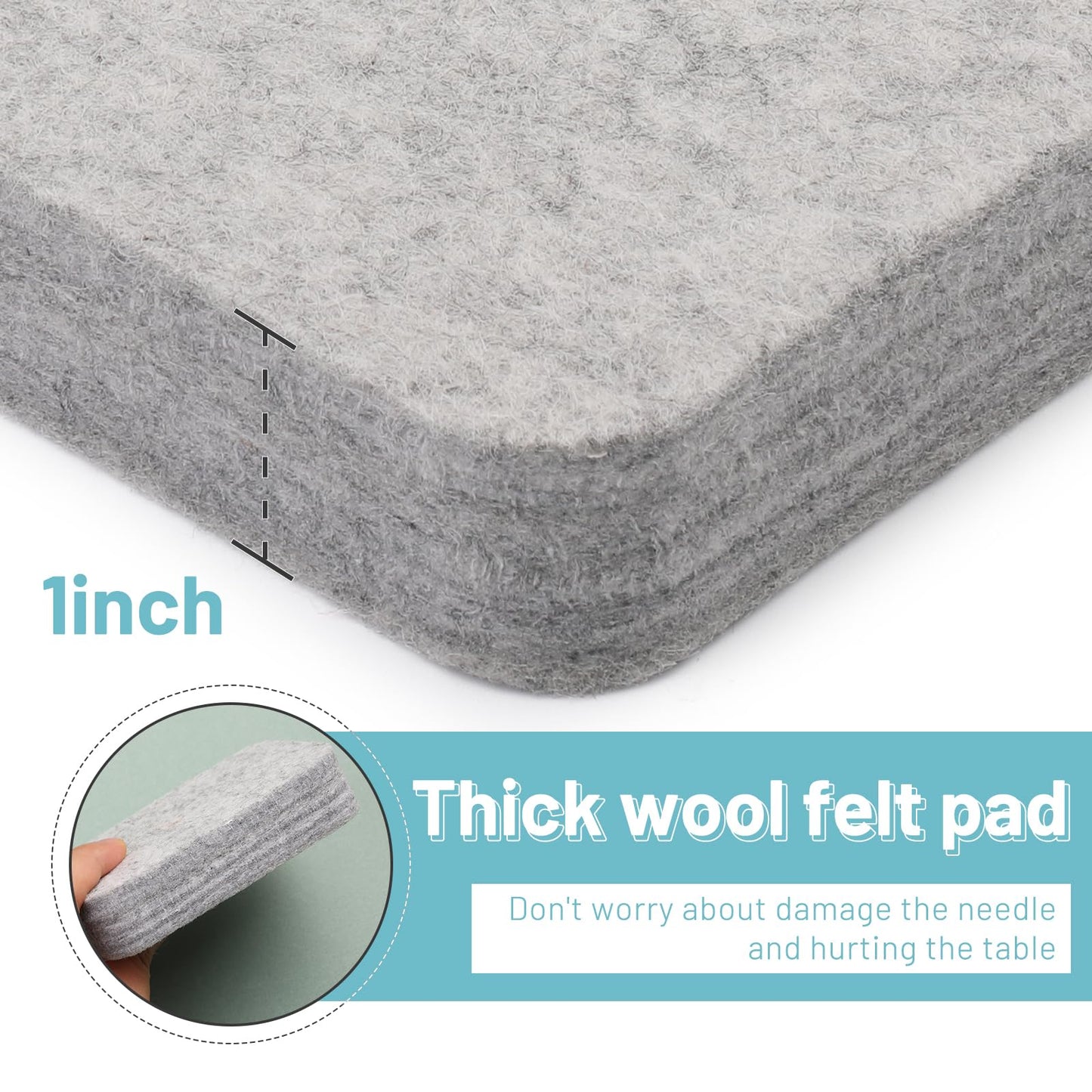 Needle Felting Pad, Grey Sponge Needle Felting Pad, 4.52"x3.34" Natural Wool Needled Felting Mat for Any Wool Felting Makeing