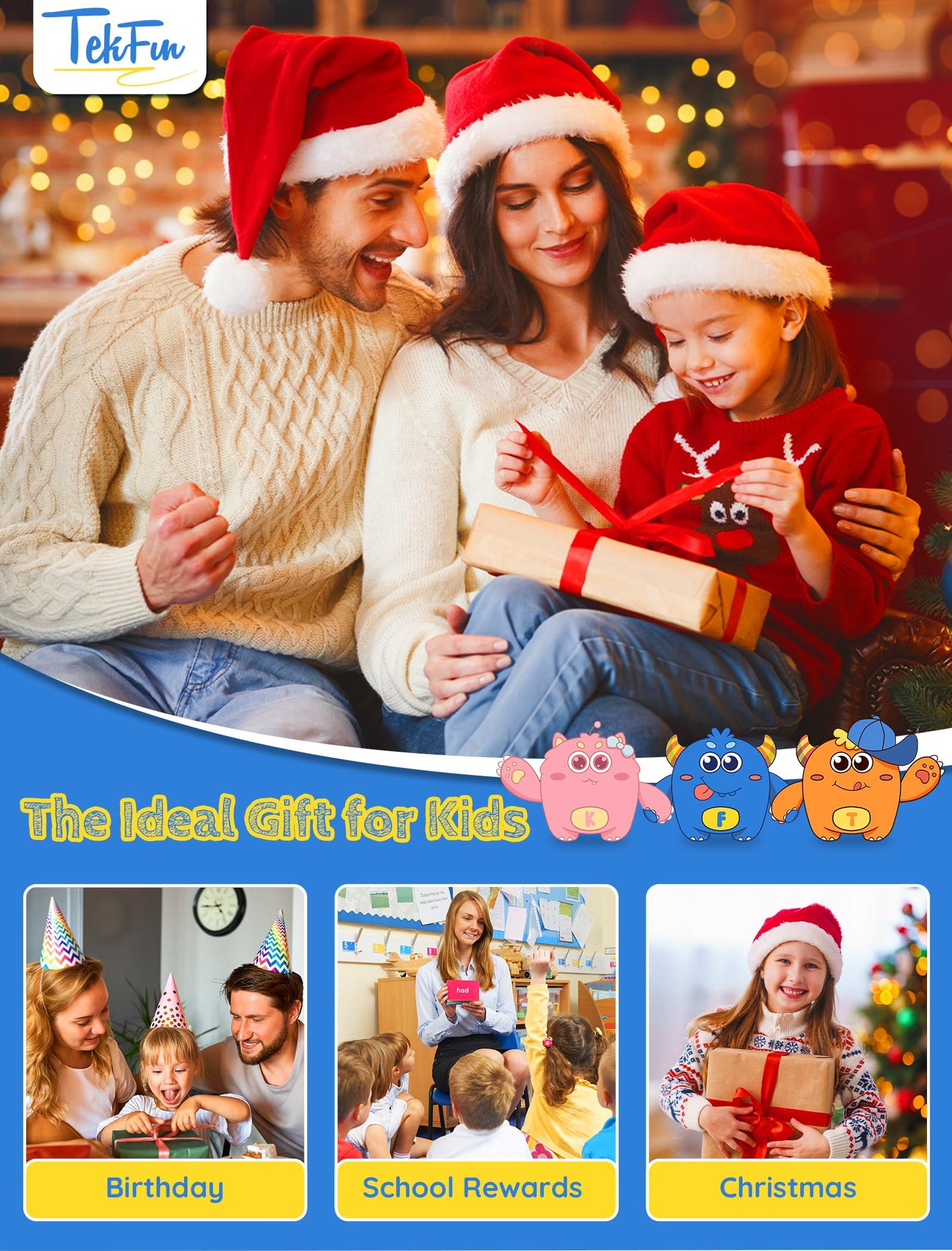 TEKFUN Kids Toys,10in 2 Pack LCD Writing Tablet Coloring Doodle Drawing Board Pad for Kids with Stylus, Car Trip Educational Toys Easter Toys Birthday Gift for Toddlers 3 4 5 6 7 Kids Girls Boys