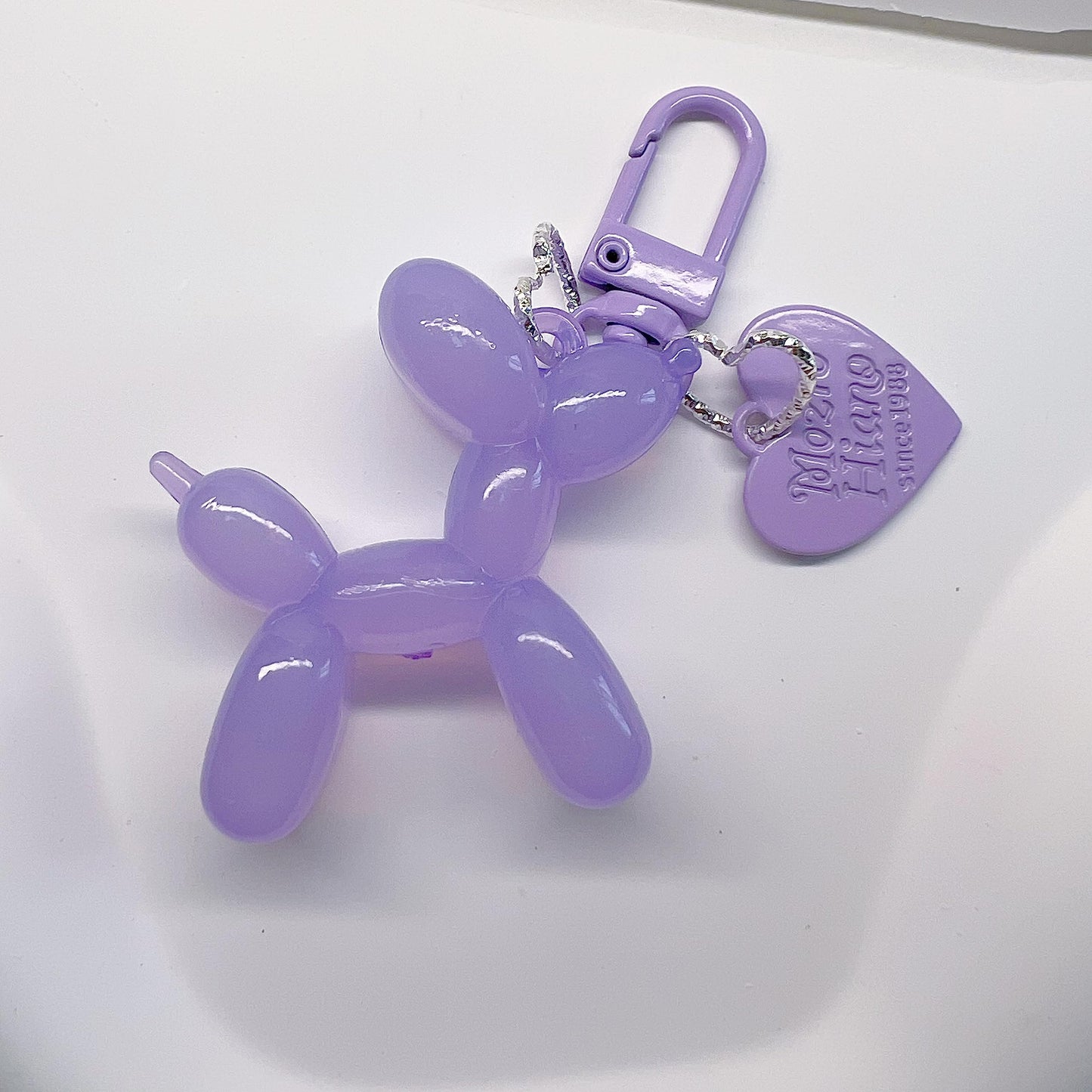 LAEKOU Jelly Balloon Dog Design Keychain for Women, Cute Girls Key Chain, Bag Charms Accessories for Car Purse Backpack