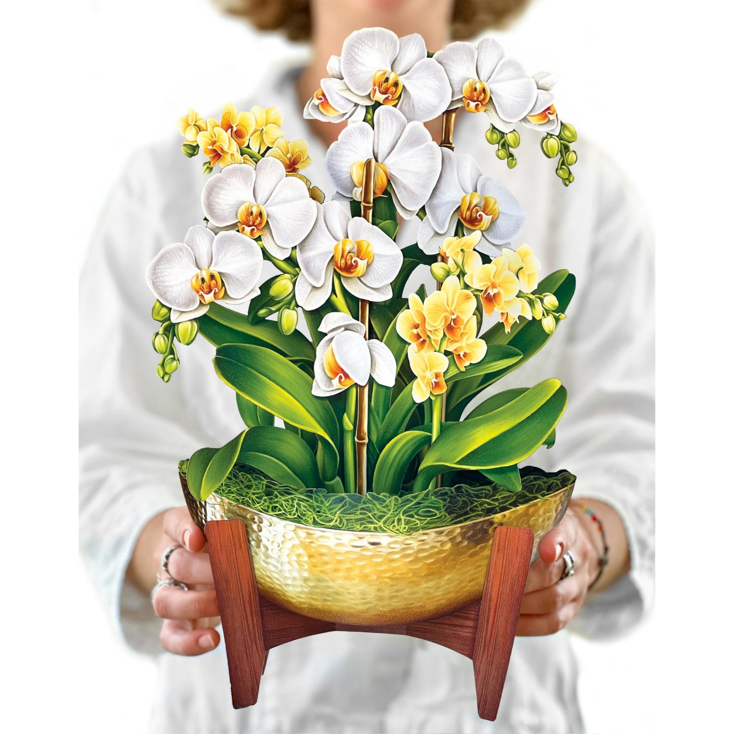 Freshcut Paper Pop Up Cards, Serenity Orchid, 12 Inch Life Sized Forever Flower Bouquet 3D Popup Greeting Card, Birthday Cards, Get Well Gifts, Blank Notecard & Envelope