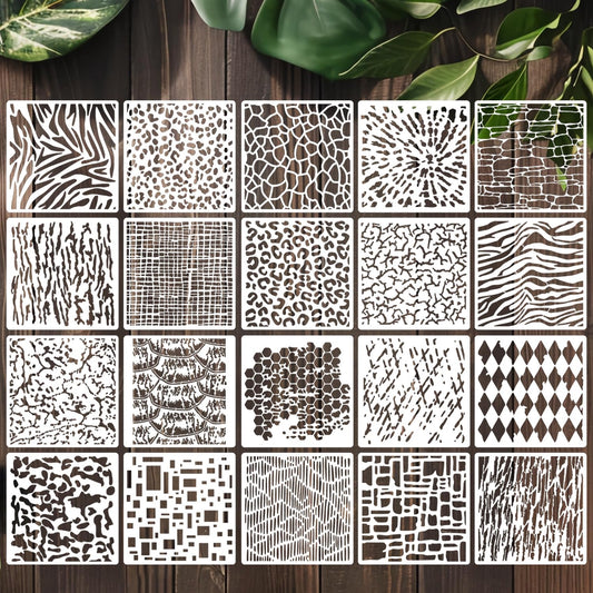 Stencils for Crafts Reusable Texture Stencils Cracked Background Stencil for Painting on Wood Wall Furniture Fabrics