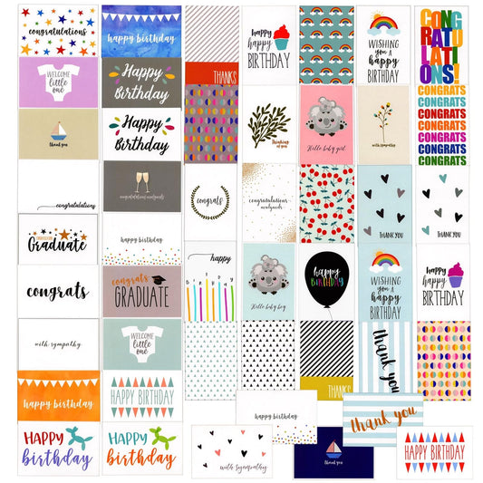 Best Paper Greetings 48 pack All Occasion Greeting Cards Box Set with Envelopes for Birthday, Wedding, Graduation, Congrats, Thank You, 48 Assorted Designs, Blank Inside (4x6 In)