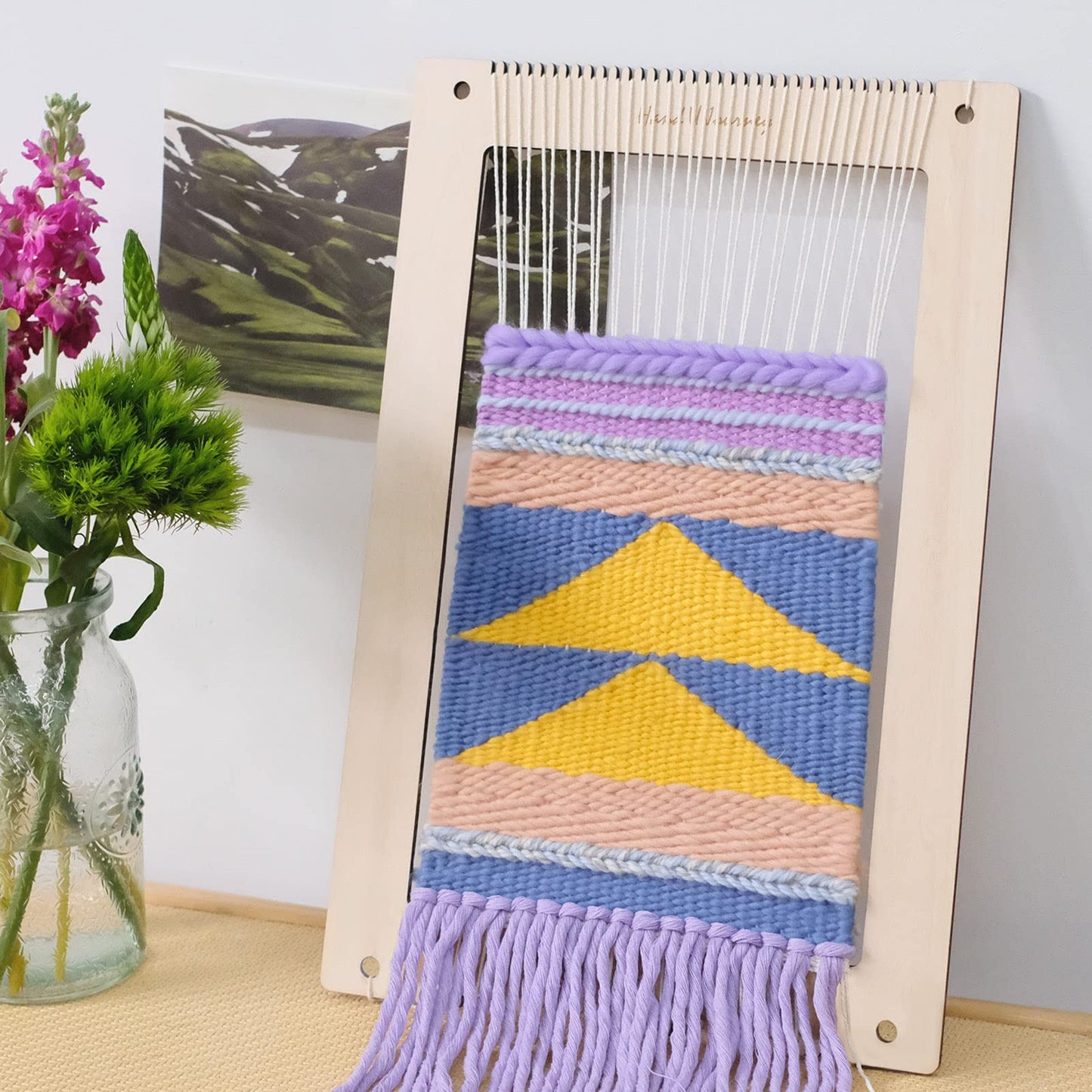 Wool Queen Rectangle Weaving Loom Kit - 2 Sets with Weaving Needles and Tools, Perfect for Beginners and Weaving Enthusiasts, 11''x16.5'' and 7.8''x11.7'' Large Sizes