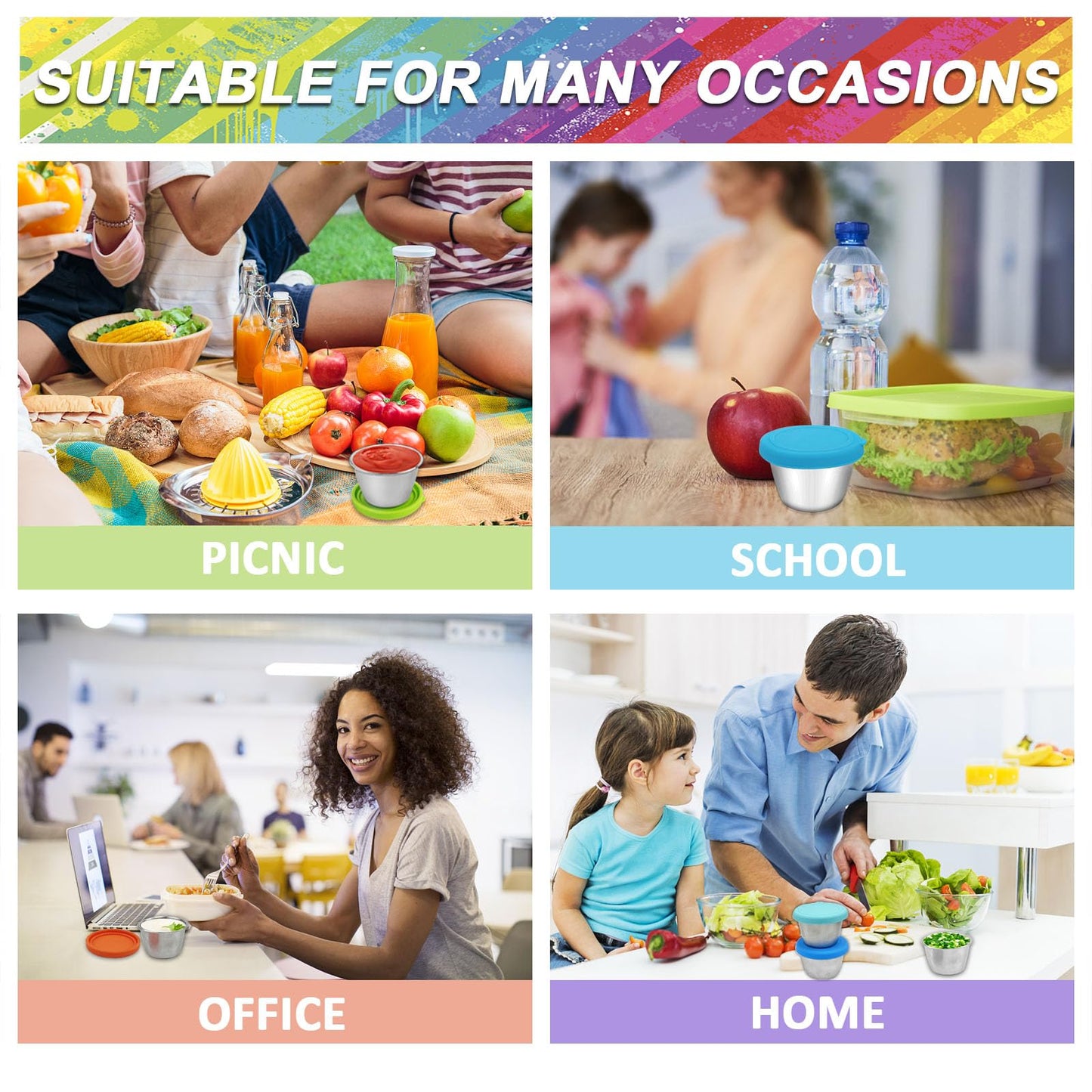 10PCS Food Storage Bags Silicone, Leakproof Reusable Storage Bags, Reusable Snack Bags Silicone for Home Food Storage, Kids School Lunch,Picnic and Travel (Salad Dressing Container)