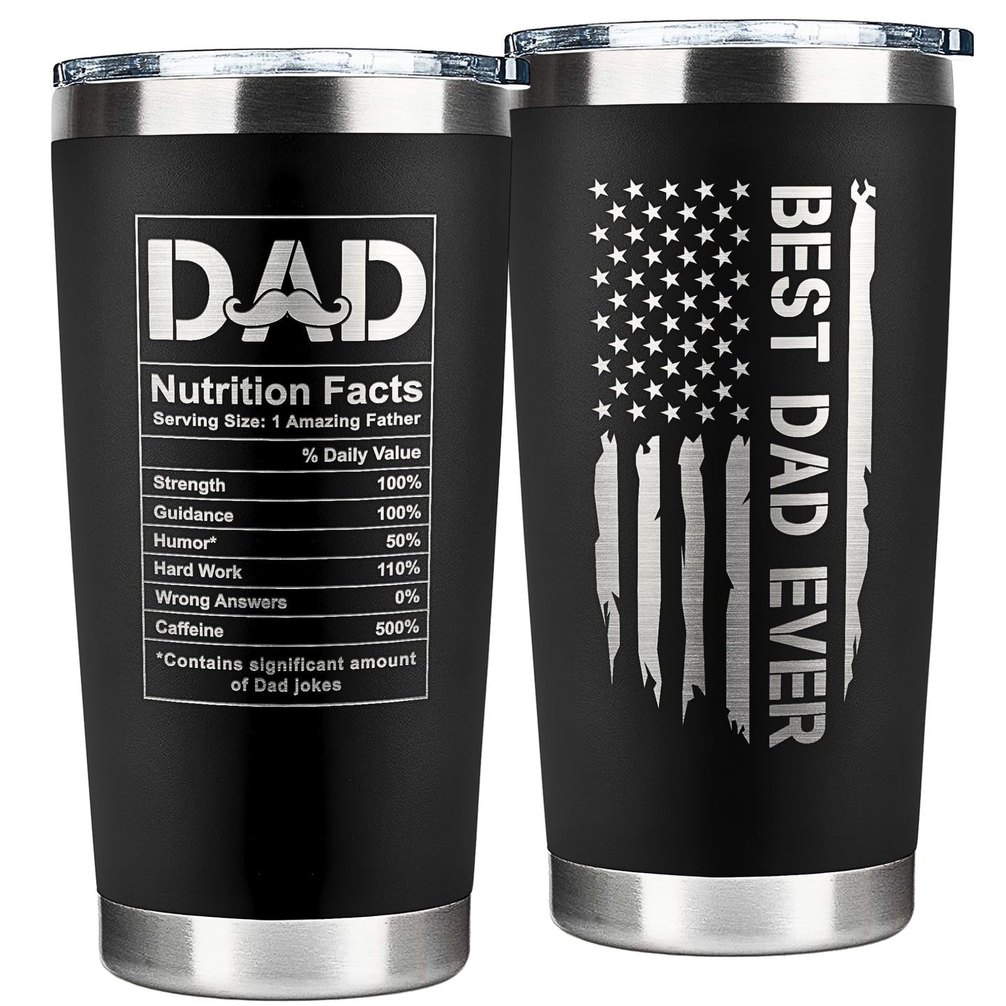 KATLADIZ Gifts for Dad from Daughter, Son - Dad Gifts - Birthday, Fathers Day, Father's Day Gift for Dads - New Dads Gift for Men - 20 Oz Stainless Steel Tumbler