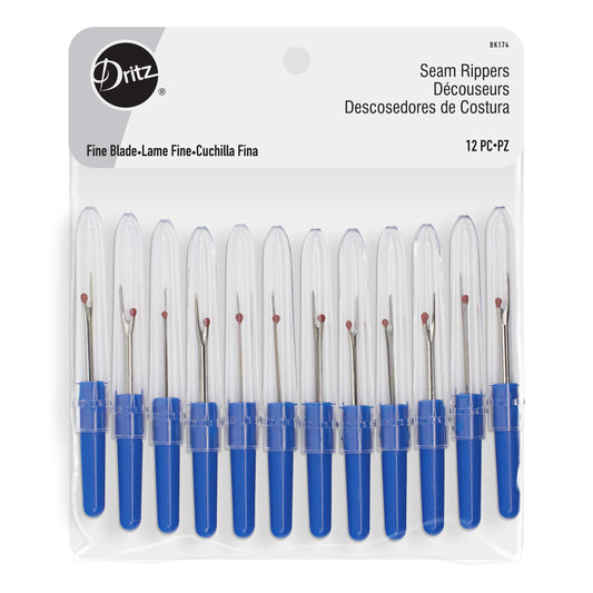 Dritz Seam Ripper Small Blade Sewing Accessories, 12 Pack, None,Blue