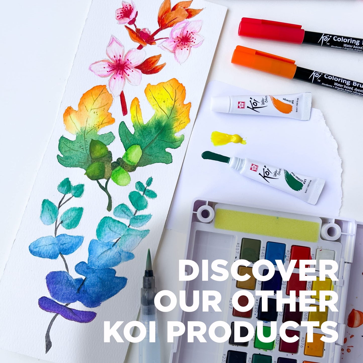 SAKURA Koi Pocket Field Sketch Kit - Watercolor Sets for Painting On the Go - 12 Colors - 1 Water Brush - 1 Sponge - 1 Palette