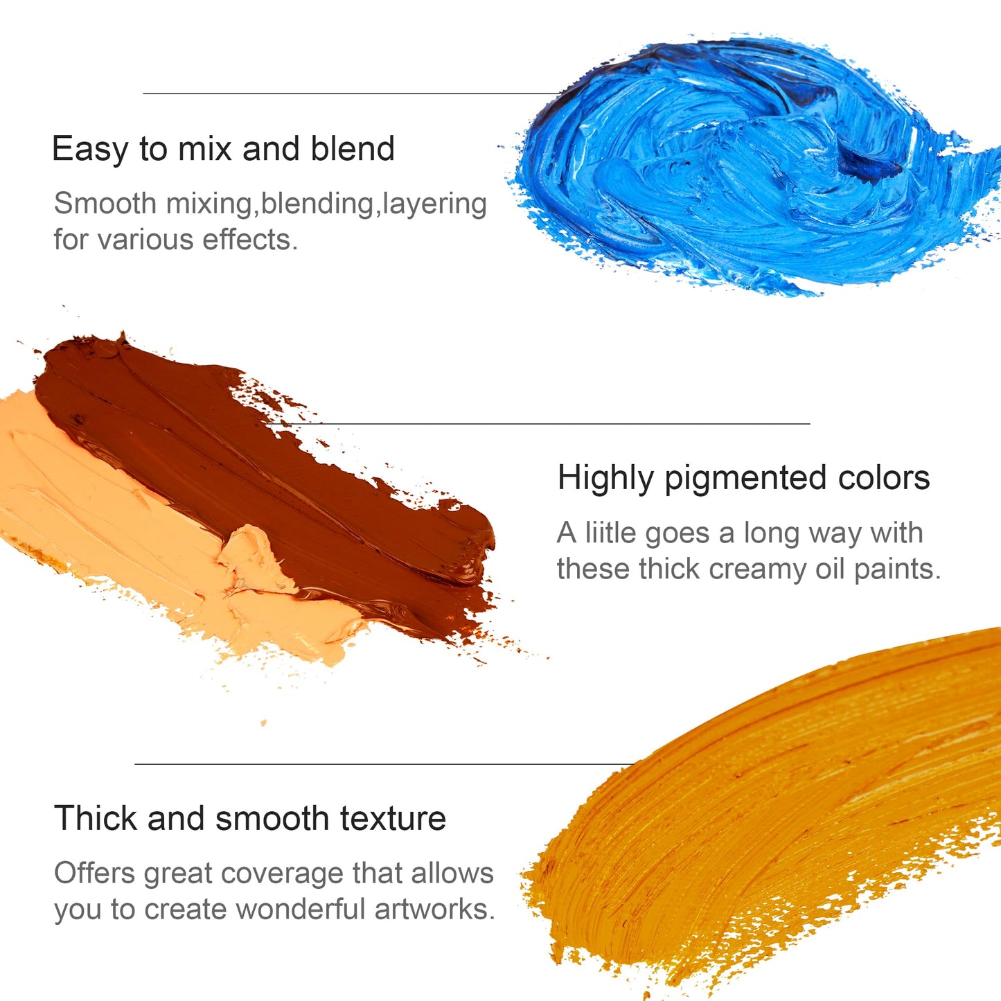 Oil Paint Set, 12x12ml/0.4 Fl Oz Tubes, Non-toxic Oil Based Paints for Canvas Craft Painting, Great Value Art Supplies for Artists, Adults & Beginners