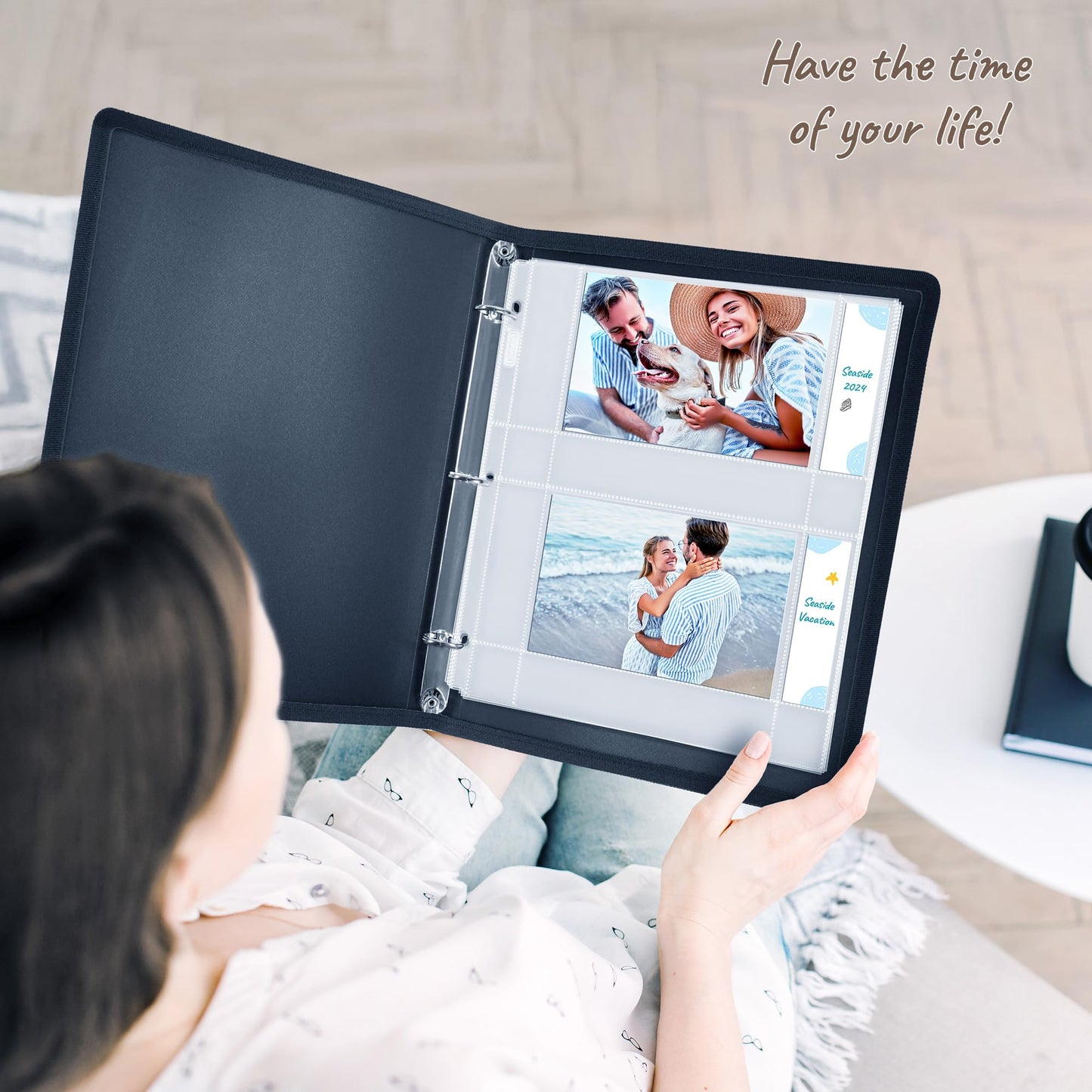Dunwell 4x6 Photo Sleeves for 3-Ring Binder, (Horizontal, 25 Pack) for 100 Pictures, Each Sheet Holds Four 4 x 6 Pictures or Postcards, Acid-Free Poly Photo Album Refill Pages