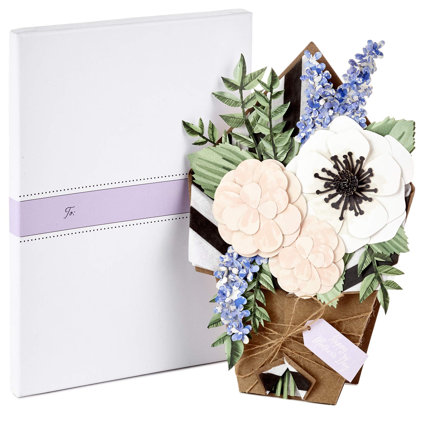 Hallmark Signature Paper Craft Flowers Displayable Bouquet Mothers Day Card for Mom (1499MBC1027)
