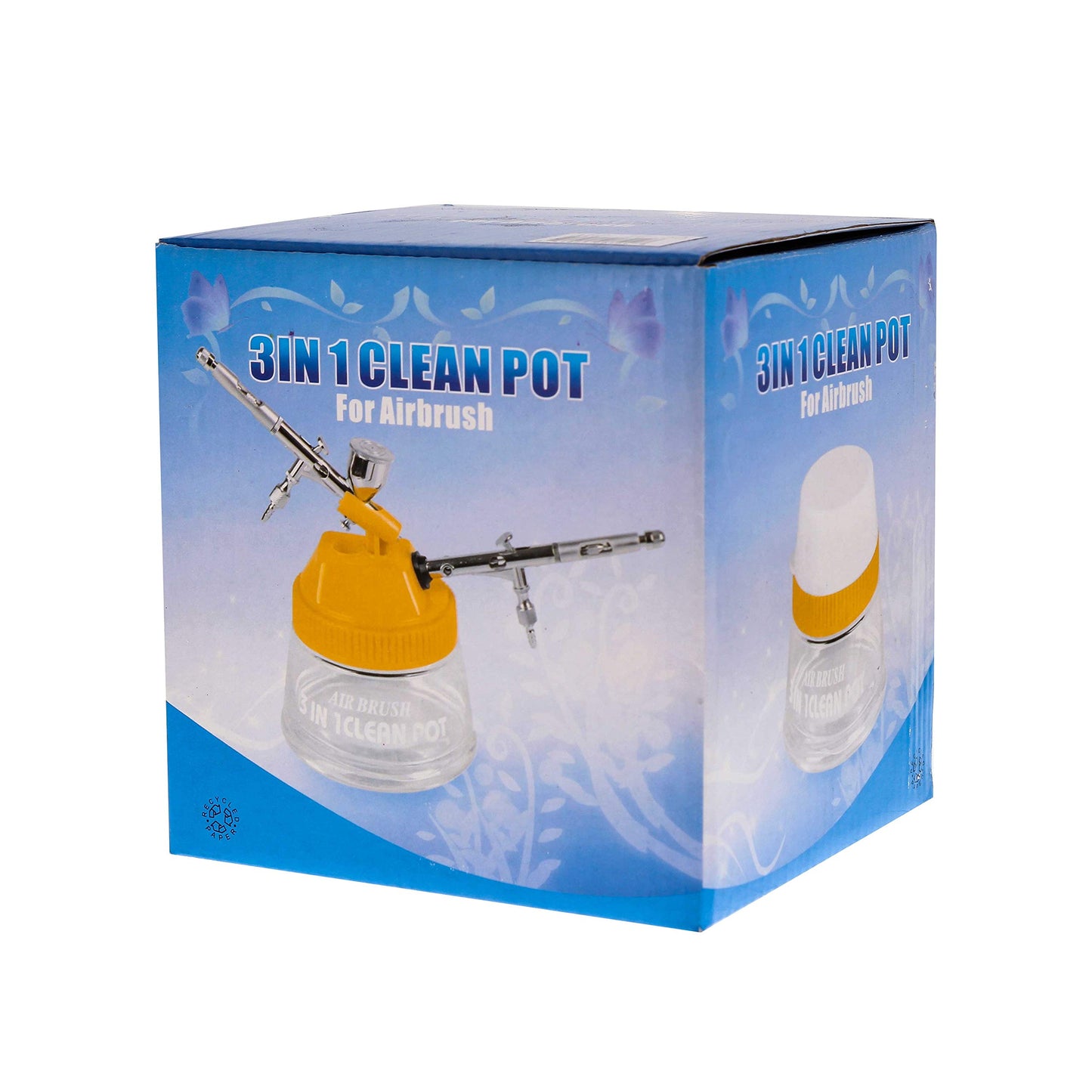 Master Airbrush 3-in-1 Cleaning Pot with Holder; Cleans and Holds Airbrush, Color Palette Lid