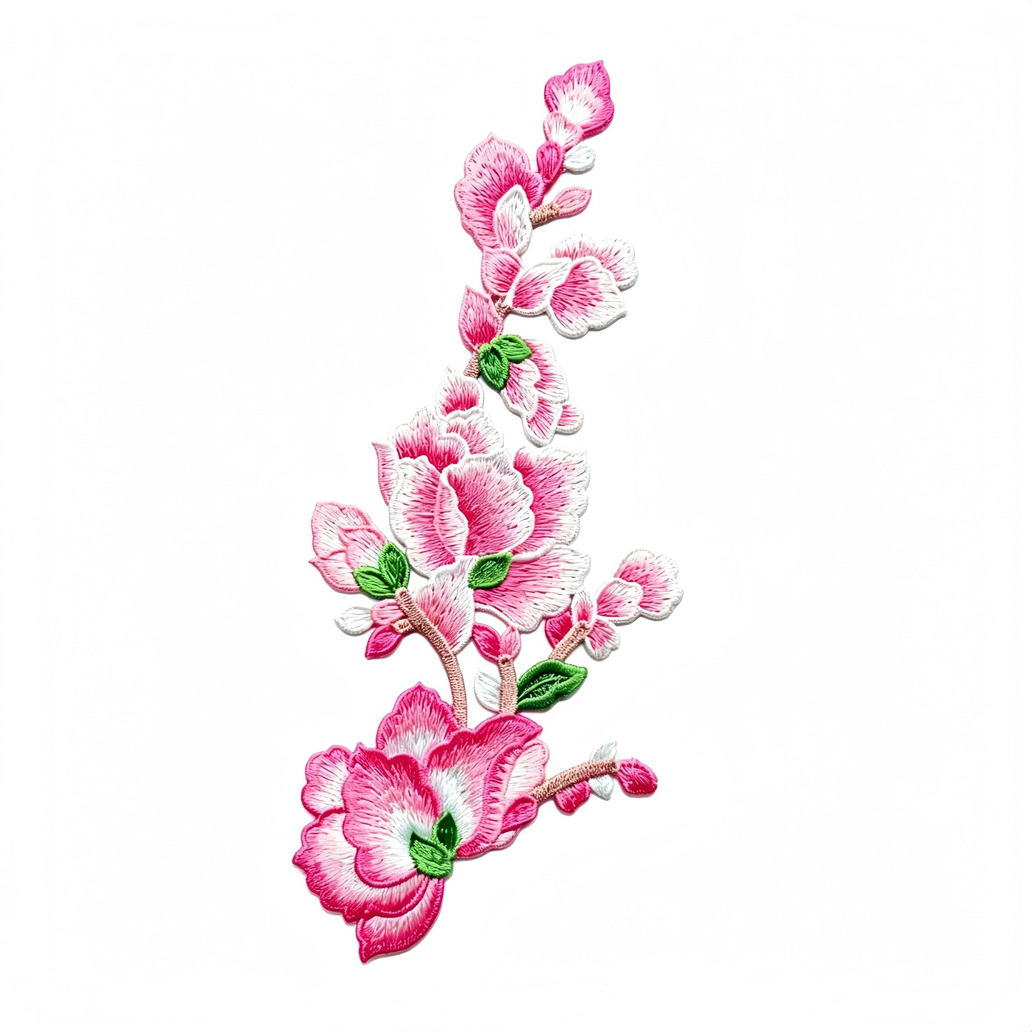 Large Pink Flower Patch, Sew On Embroidered Floral Patch for DIY Clothing, Jeans,Sewing Crafts