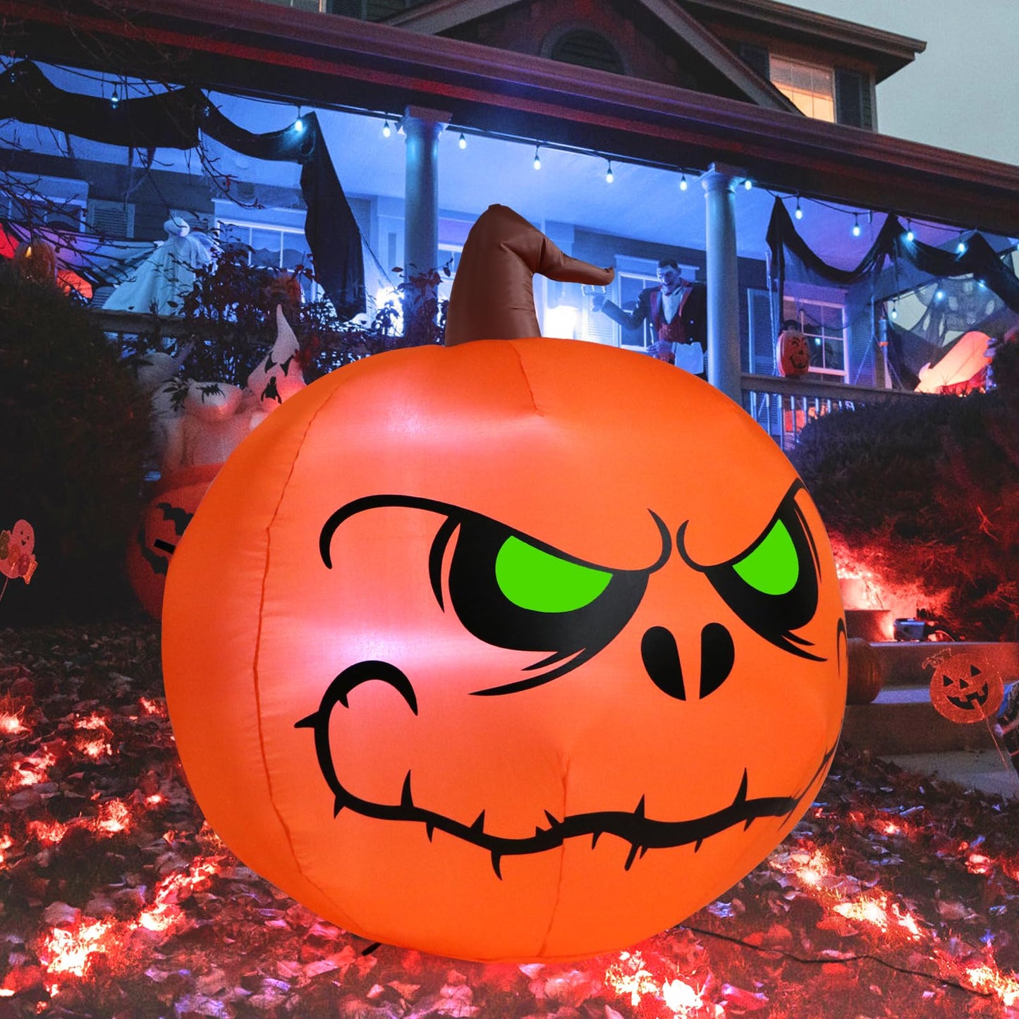 4 Ft Halloween Blow up Inflatable Pumpkin Decoration-Lighted Halloween Inflatables Outdoor for Home Yard Garden Indoor and Outdoor Halloween Decoration