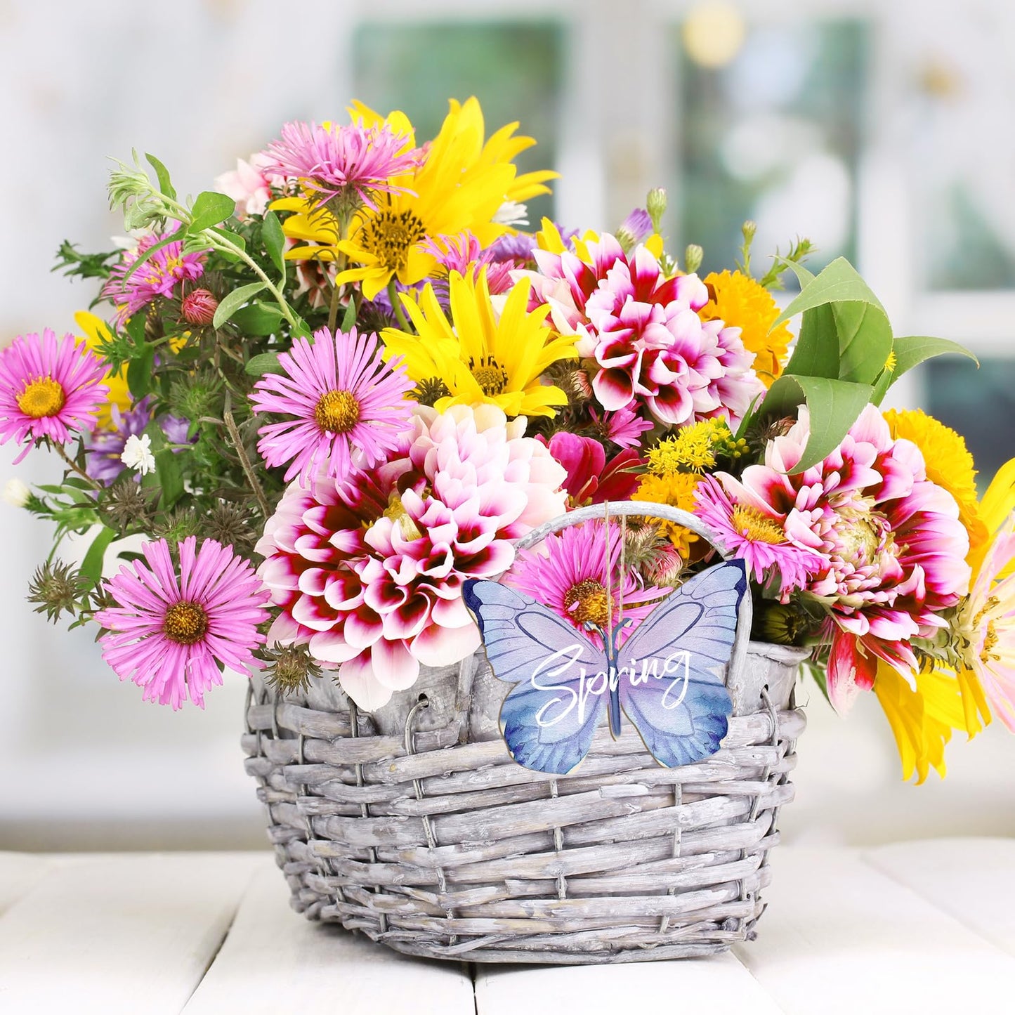 Wooden Butterfly Ornaments to Paint Spring Decoration Cutouts Unfinished 24PCS 3.5 x 3 inches, DIY Blank Unfinished Wood Discs Ornament for Home Crafts Hanging Easter St. Patrick Day Decoration