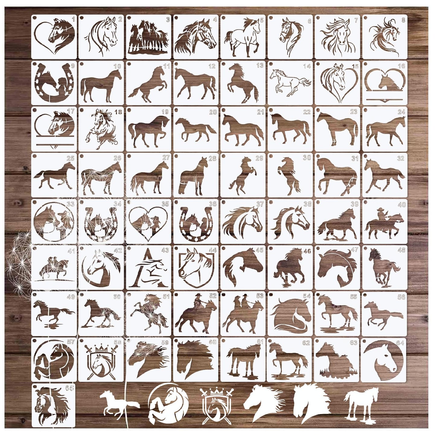 Small Stencils for Painting on Wood Reusable, 3 Inch Reusable Stencil for Craft Ornament Paint Template Stencils for Wall Card Rock Wood Signs Coasters Canvas Home Decor (Horse)
