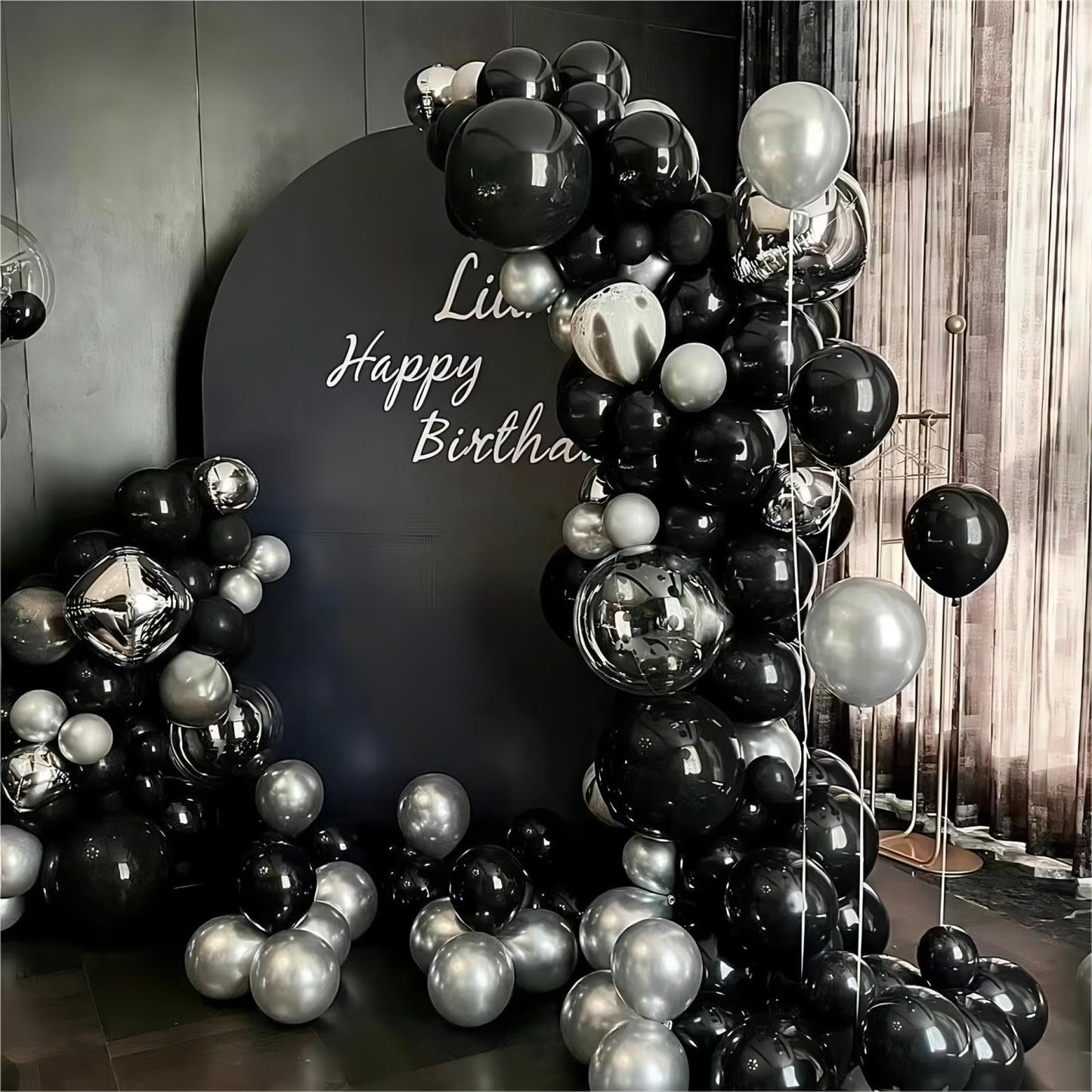 100pcs Black Balloons, 12 inch Black Latex Party Balloons Helium Quality for Gende Reveal, Birthday,Baby Shower,Wedding, Halloween or Christmas PartyParty Decoration (with Black Ribbon)
