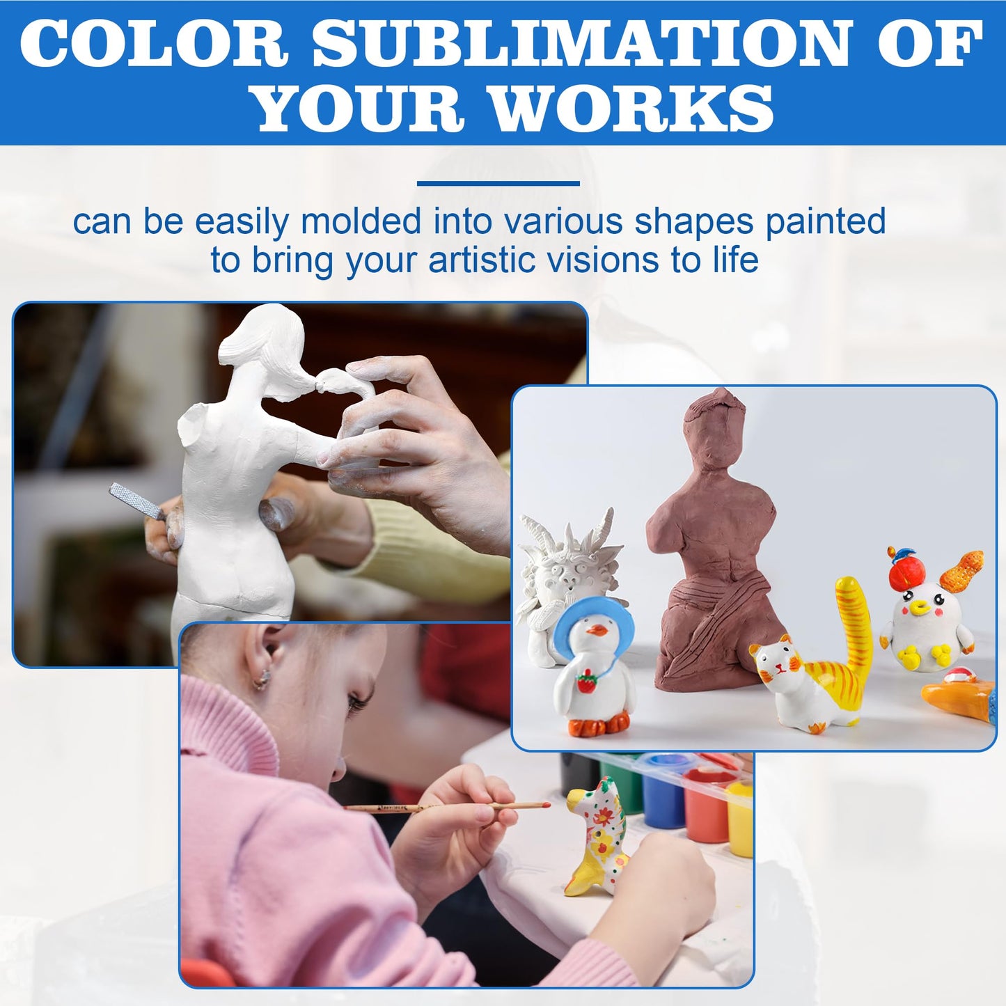 Epoxy Putty Sculpt Clay, 2 Part A & B for Sculpting, Modeling, Building, and Repairing, 1 Pound, White