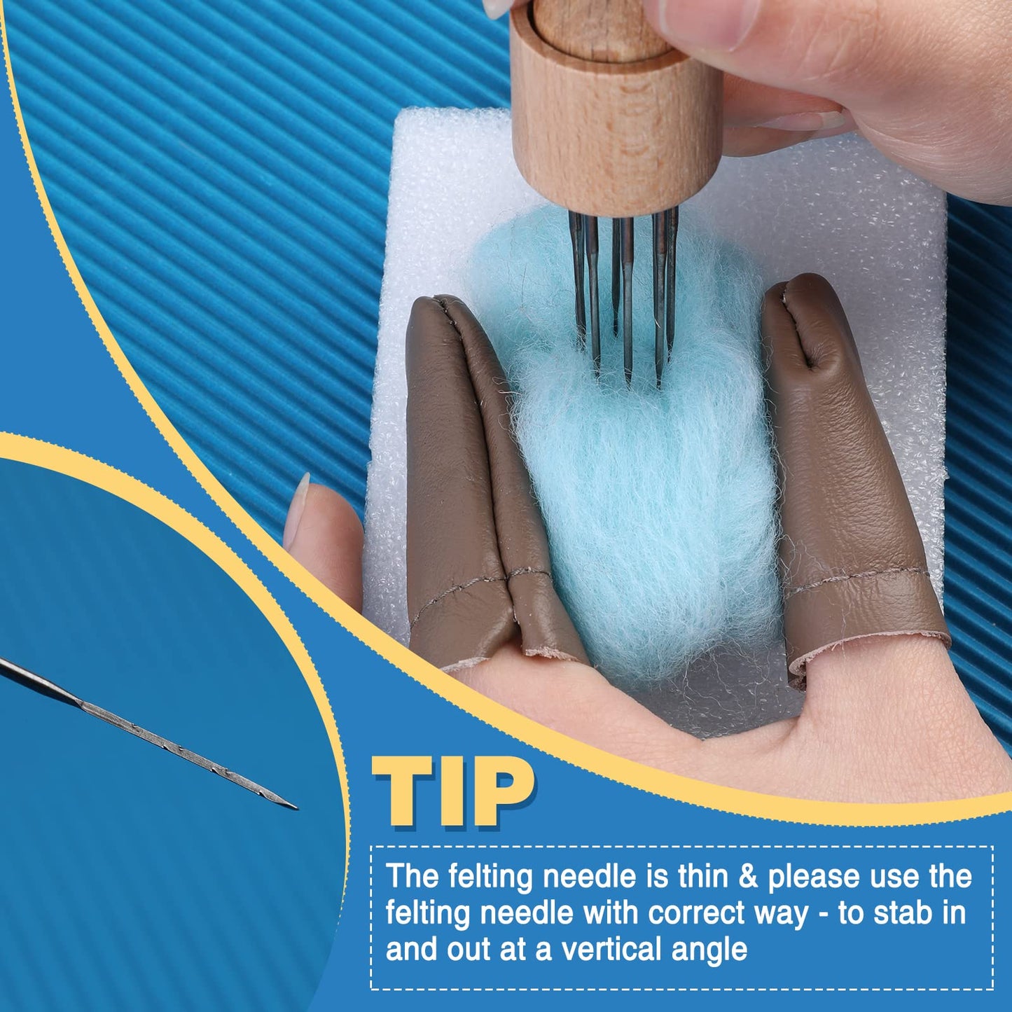 Needle Felting Needles, 104 pcs Needle Felting Kit, 4 Sizes 4 Types Felting Needles, Triangle, Star, Cone, Spiral, Needle Felting Supplies, Needle Felting Tools, 36/38/40/42 Gauge