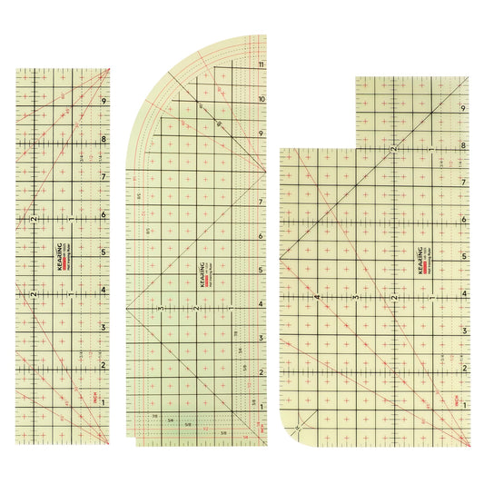 3 Pieces Hot Hem Ruler for Sewing Ruler Heat Resistant Ruler for Quilting and Sewing Tool Thin Pattern Making Clean Measuring Non-Slip Pressing Tool