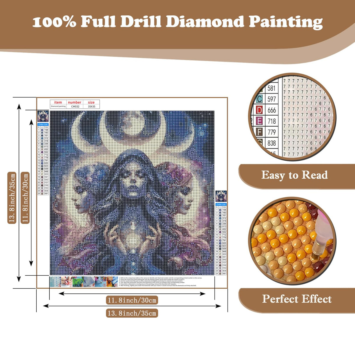 Xoaoes Moon Woman Diamond Art Kits for Adults, 5D Diamond Painting Kits