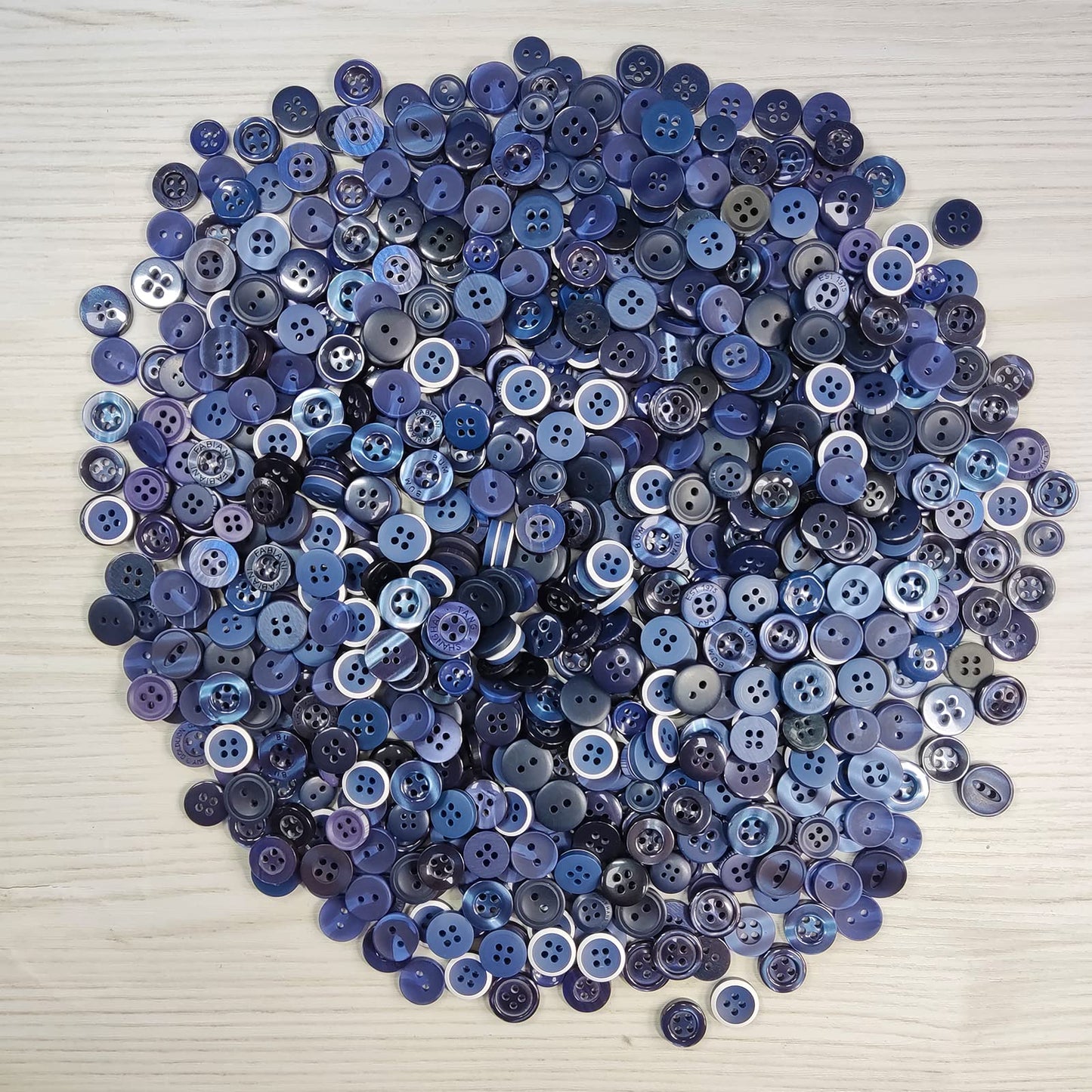 kovolala Bulk Blue Small Buttons 800-1000pcs Shirt Buttons Mixed Size Art Hand Painted Buttons for Kids for Sewing DIY Crafts Children's Manual Button Painting（Blue…