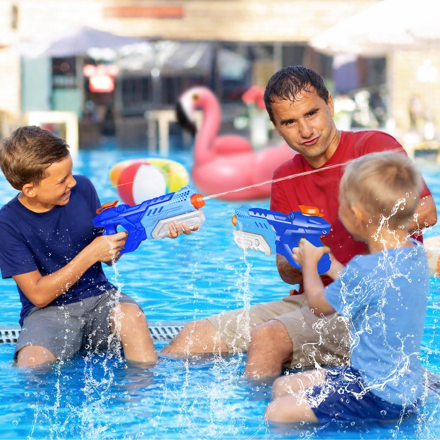 Quanquer 3 Pack Water Guns for Kids Adults - 600CC Squirt Water Toy Gun Super Blaster Soaker Long Range High Capacity Swimming Pool Beach Outdoor Fighting Toys for Boys Girls (Blue)