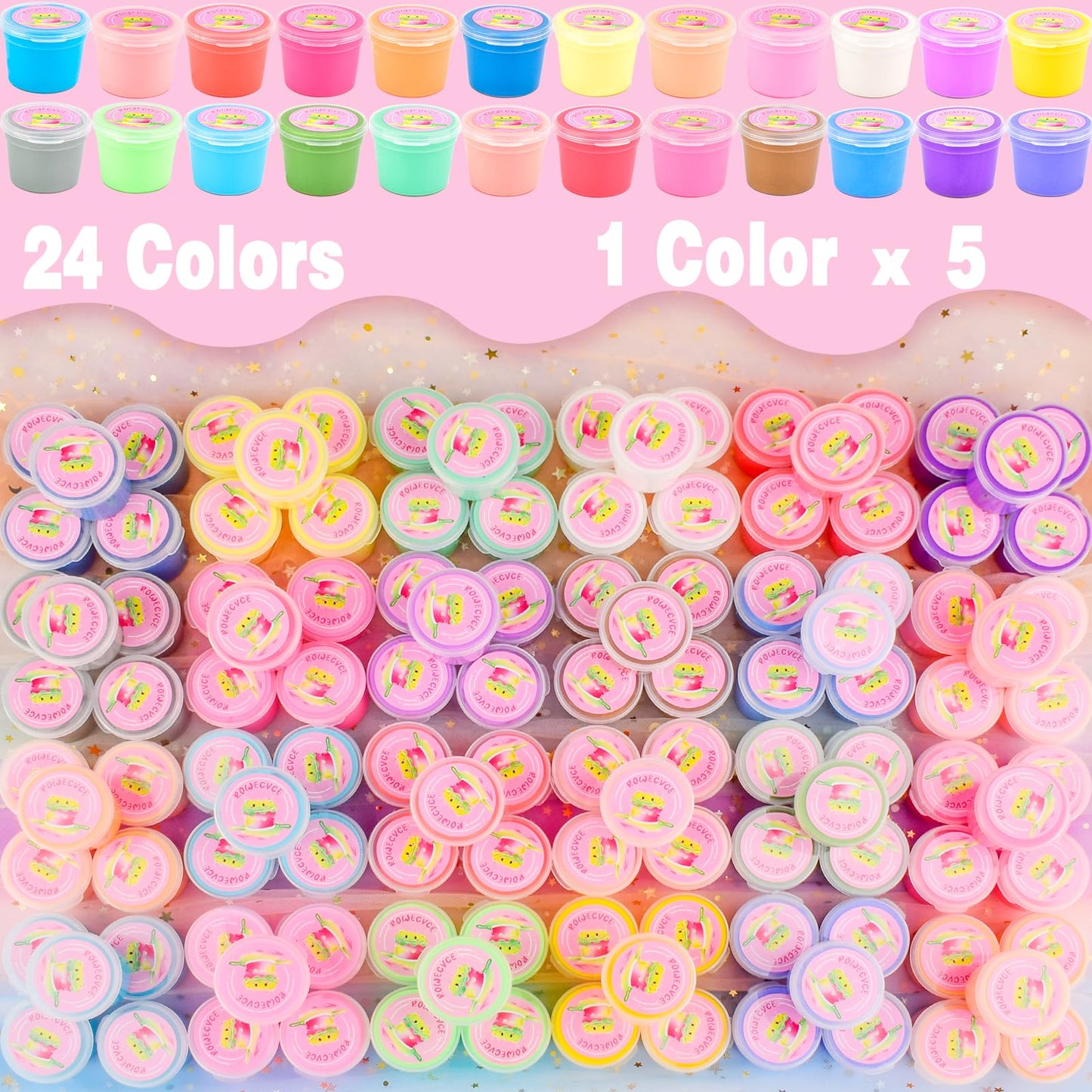120 Pack Butter Slime Kit, Mini Bulk Slimes for Kids, Soft and Non-Sticky, Slime Party Favors, Goodie Bag Stuffer, Valentines Gifts, Classroom Exchange Prizes, Stress Relief Toys for Girls Boys 4-8