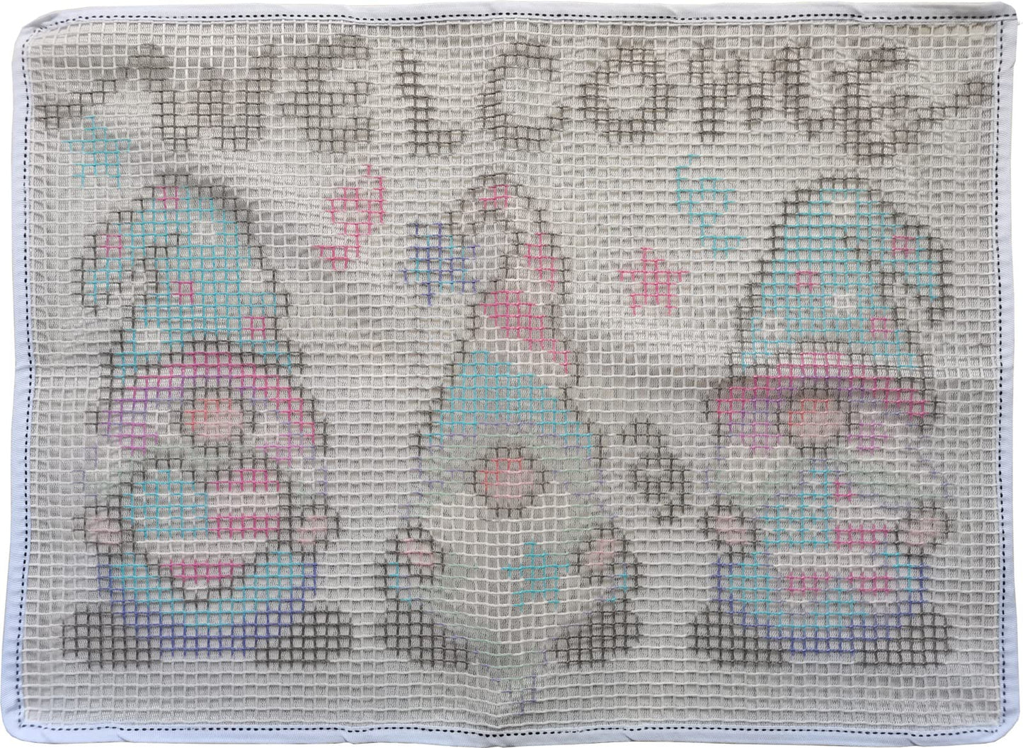 Latch Hook Kits for Adults Kids Christmas Rug Making Kits with Printed Canvas Carpet Tapestry Kits DIY Needlework Doormat Creative Gift Home Decoration 20.5Inch X13.8Inch (Blue)