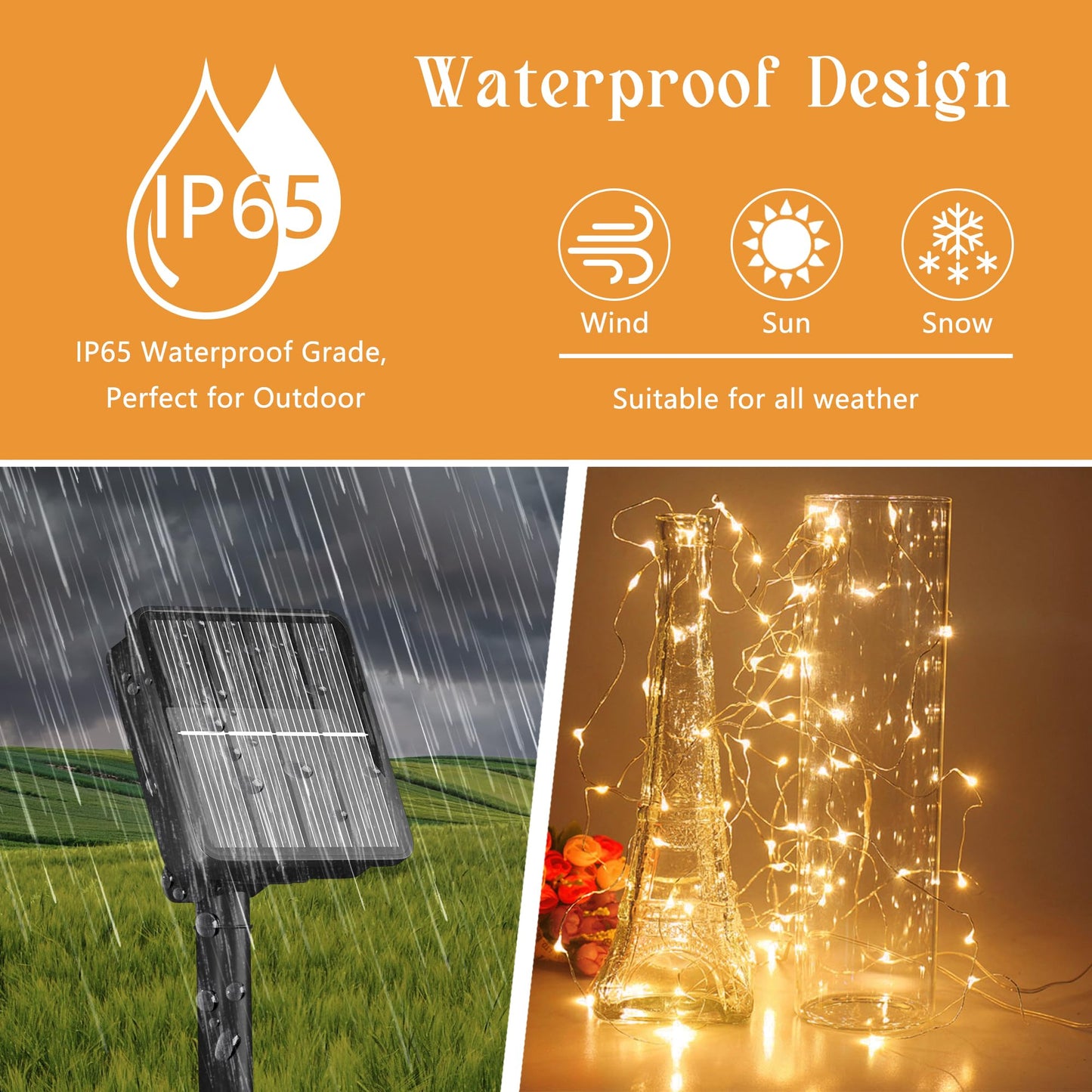 Solar String Lights for Outside, 200 LED 72Ft Solar Fairy Lights for Outside Waterproof with 8 Modes, Solar Lights Outdoor for Patio Tree Christmas Party Wedding Decor(Warm White)