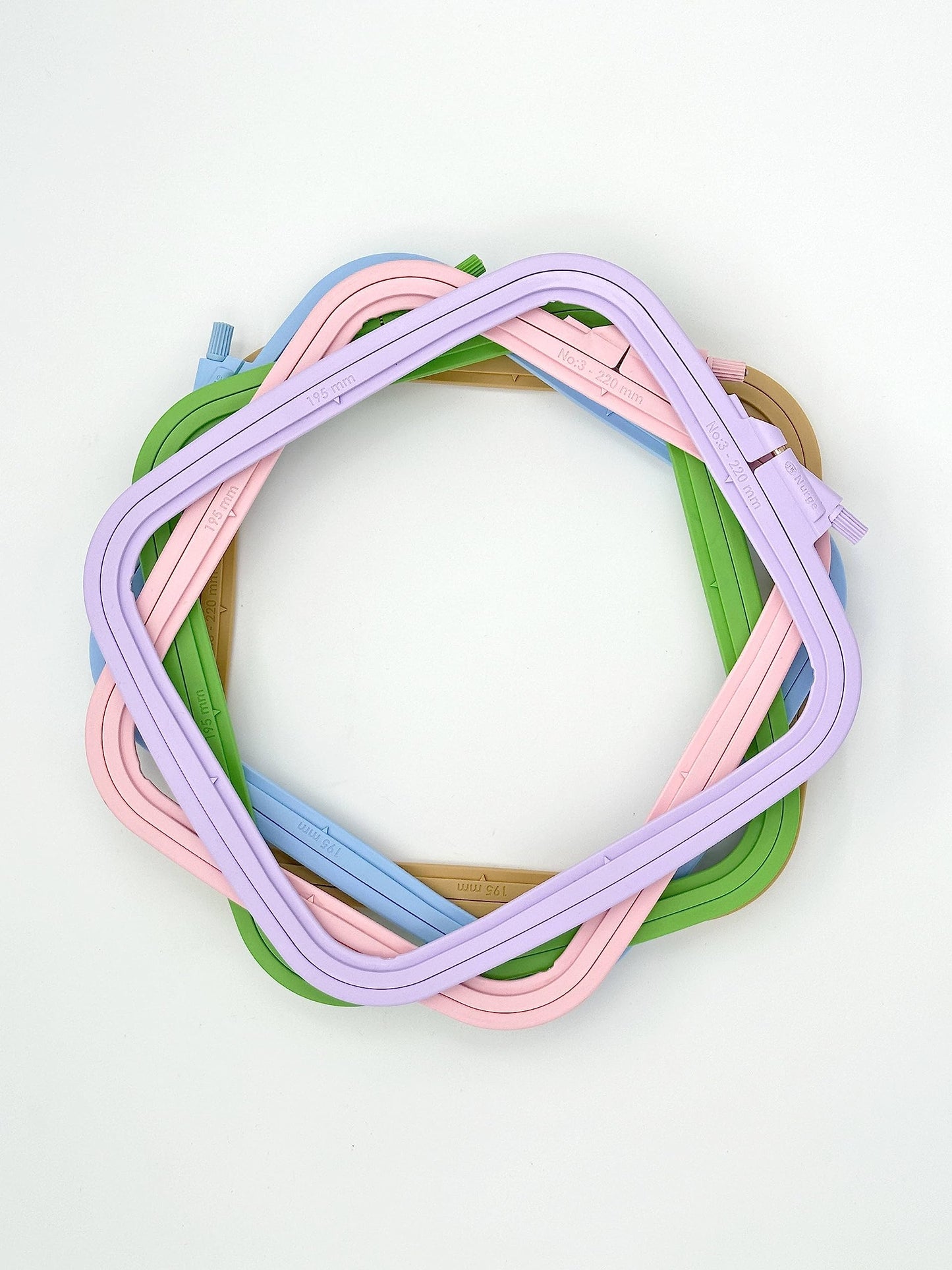 Blue Medium (No:3) Plastic Square Embroidery Hoop, Cross Stitch Hoops, Punch Needle Hoop , DIY Craft Sewing,ABS Plastic Embroidery Hoops