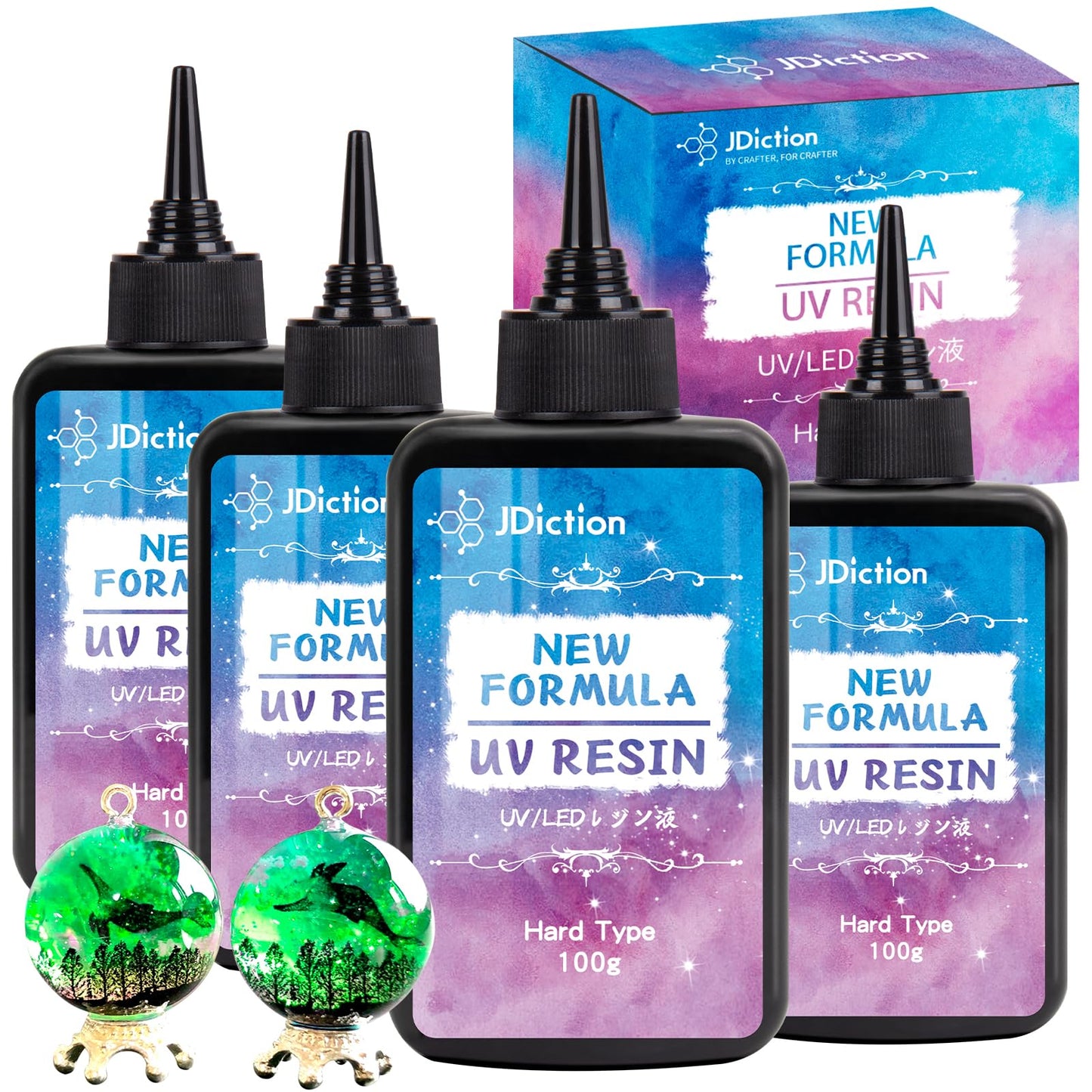 400g UV Resin, New Formula Crystal Clear UV Resin Solar Cure Sunlight Activated Hard UV Resin Kit for Jewelry Making, Casting and Coating DIY Crafts