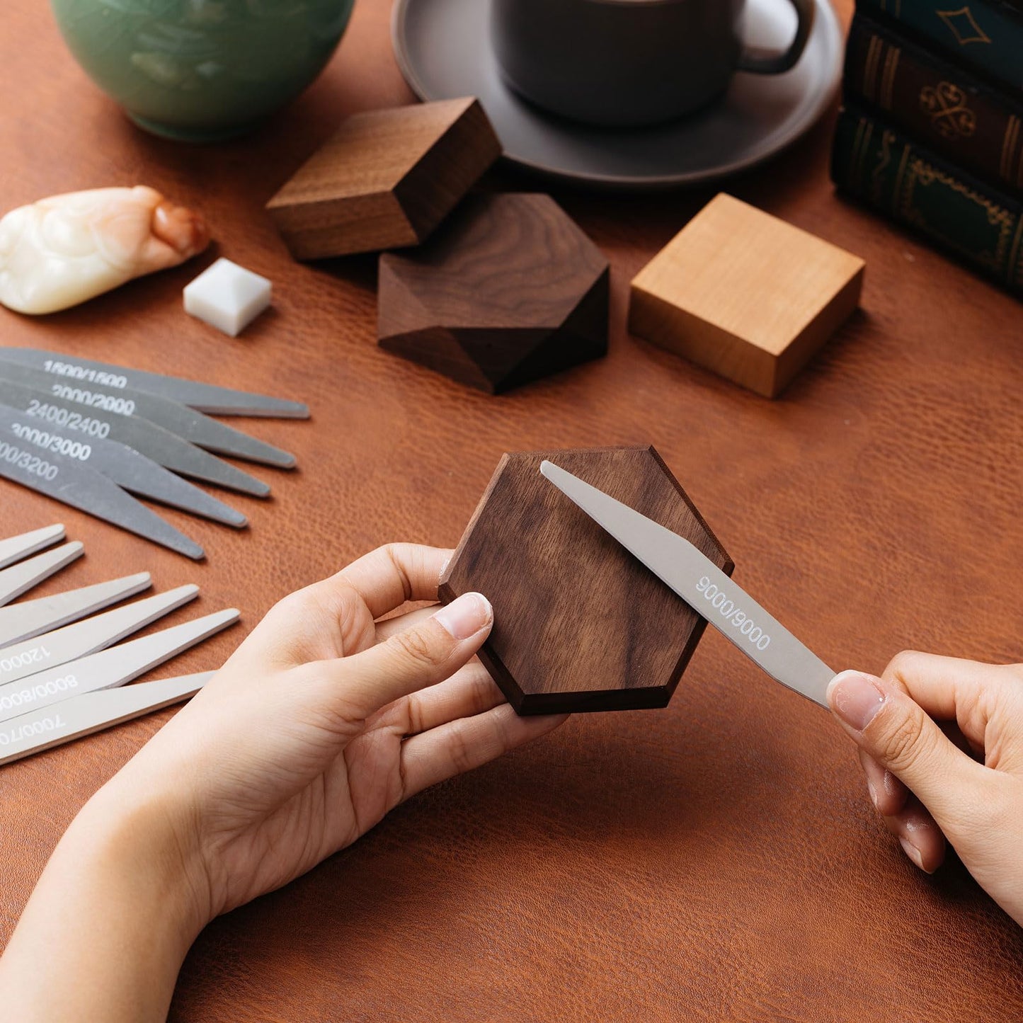 Honoson 20 Pcs Sanding Sticks for Plastic Models Polishing Sticks Assorted Metal and Wood Sanding Tools Accessory for Model Craft Amateur Beginner (Low Grits and High Grits,Double Angle Shape)