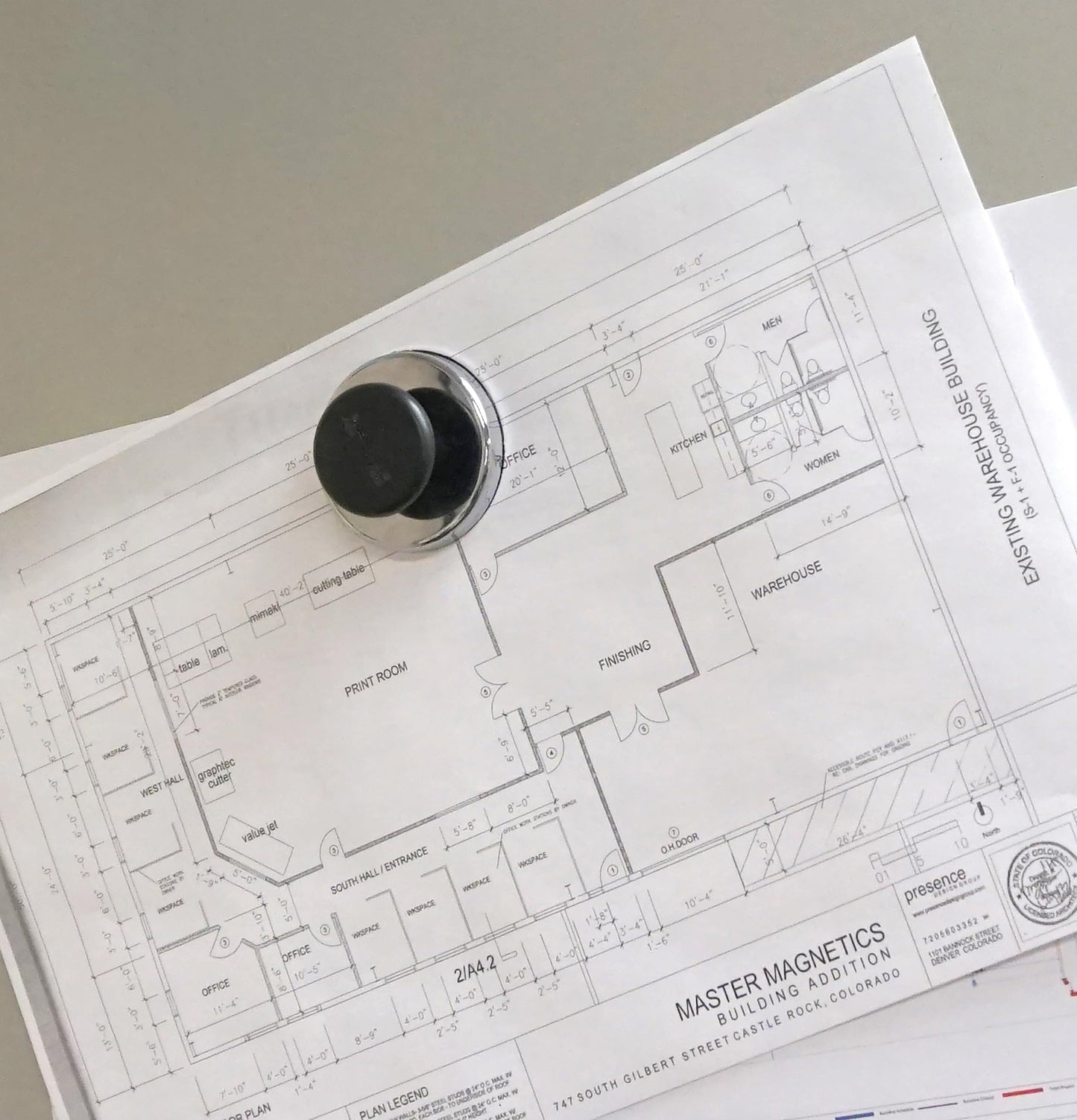 Master Magnetics Round Base Magnets with Knob - 1.43" Diameter, 0.98" Total Height with 1" Diameter Knob, 16 Pound Pull, Chrome, Pack of 4, HMKR-45X4