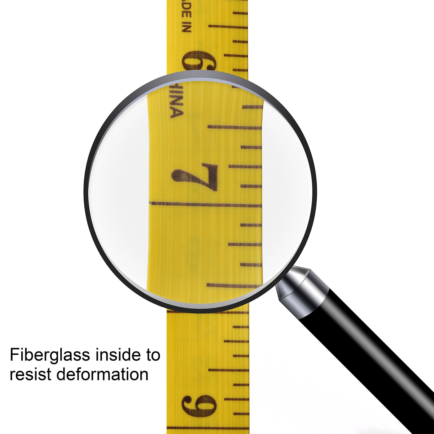 Wisdompro120-Inch(300cm) Soft Tape Measure for Sewing Tailor Cloth, Body Measurement - Indexed in Metric and Standard Units, Convenient 0.75 Inch Wide PVC Fiberglass Ruler - Yellow