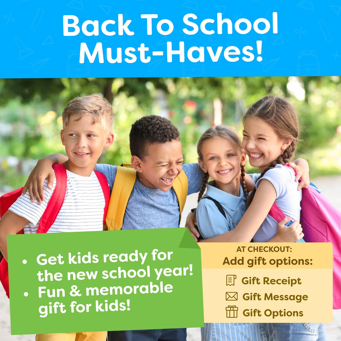 First Day of School Sign Board with Liquid Chalk Markers - 14”x11” Double-Sided & Reusable - My First and Last Day - Back to School Supplies Board for Kindergarten, Preschool