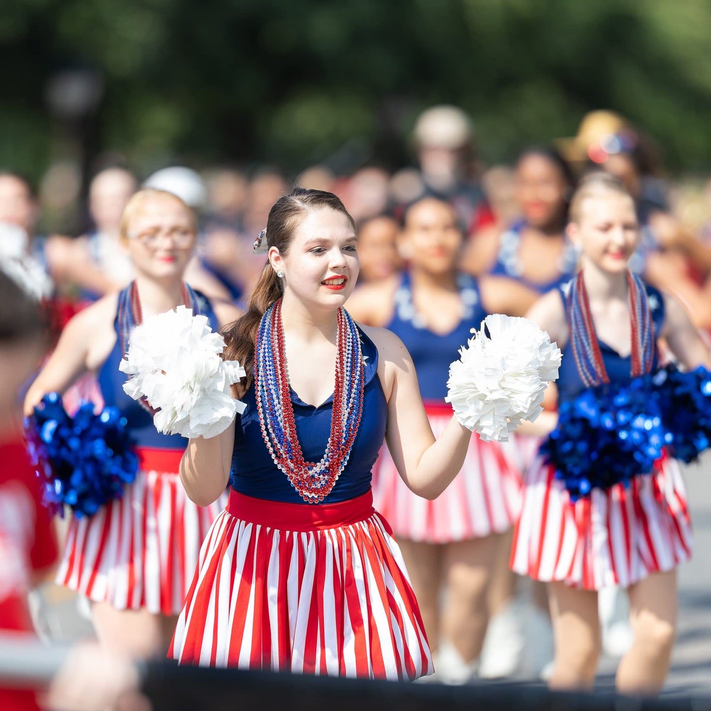 4th of July Party Favors, 12PCS Independence Day Beads Necklaces Bulk, Fourth of July Red Blue Silver Beads Necklace, Patriotic 4th of July Beads Bulk for Parade Party Celebration Favors Decorations