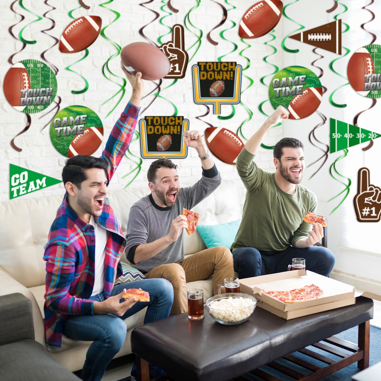 30 Pieces Football Party Decorations Football Hanging Swirl for Football Birthday Party Football Game Day Tailgate Party Supplies