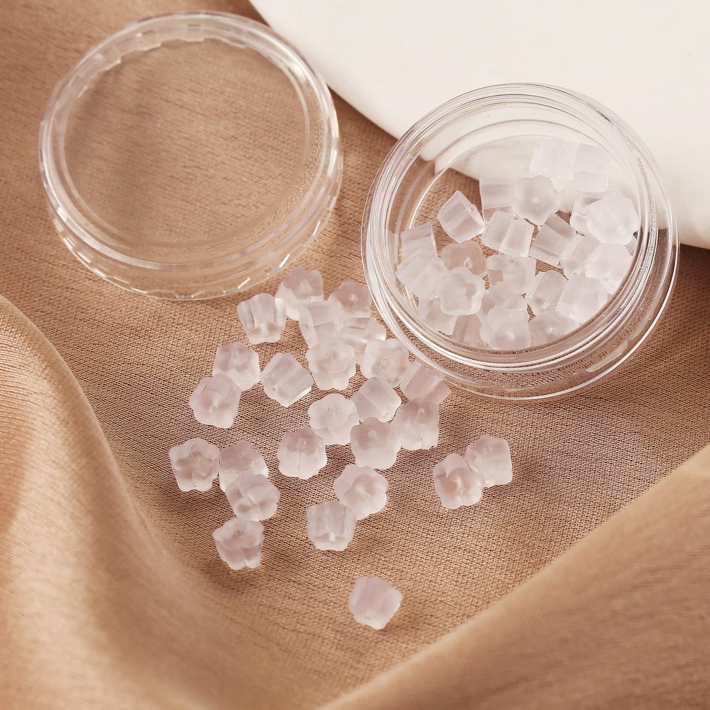 Rubber Earring Backs Soft Clear Earring Backings for Studs Hypoallergenic Silicone Earrings Backs Stopper Replacement for Women (50 Pcs)