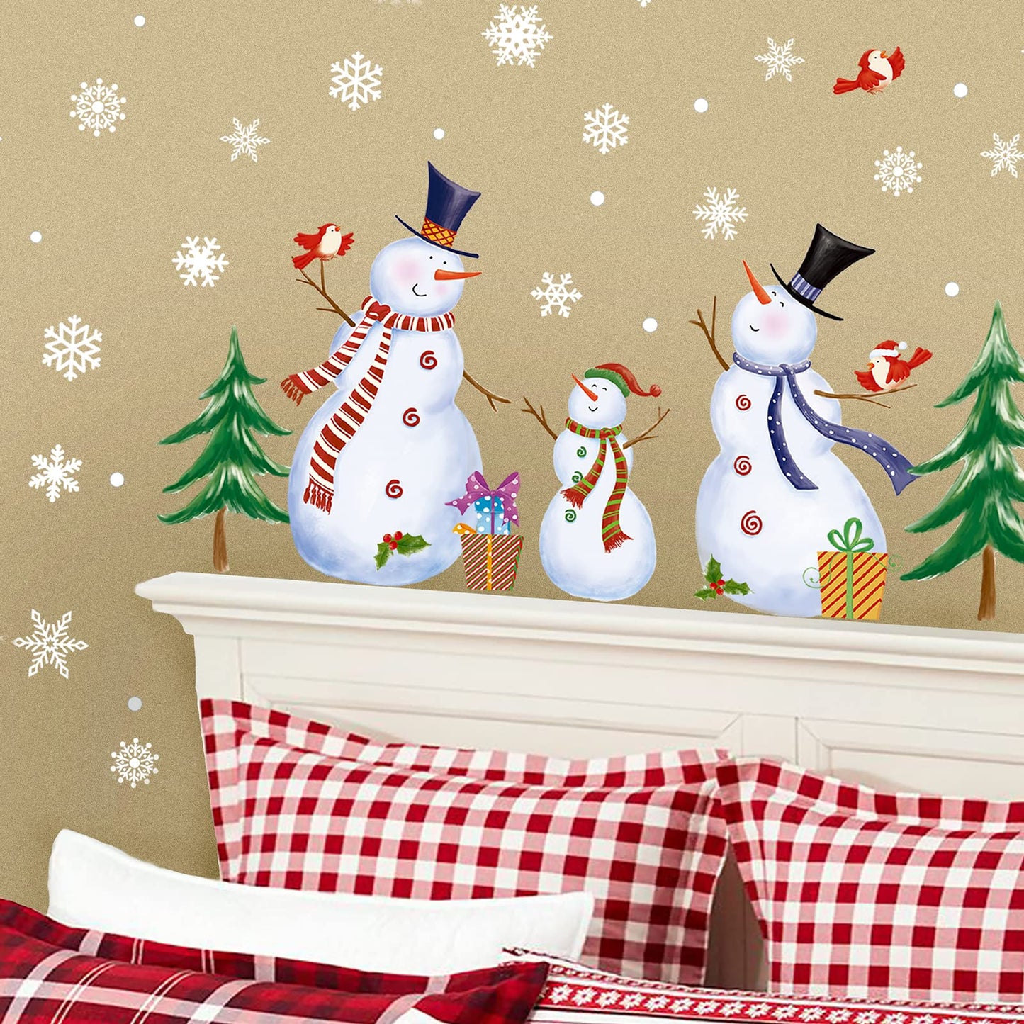 Christmas Window Clings Snowman Window Clings Snowflakes Decals Static Stickers for Christmas Decorations Indoor Décor Ornaments Xmas Party Supplies