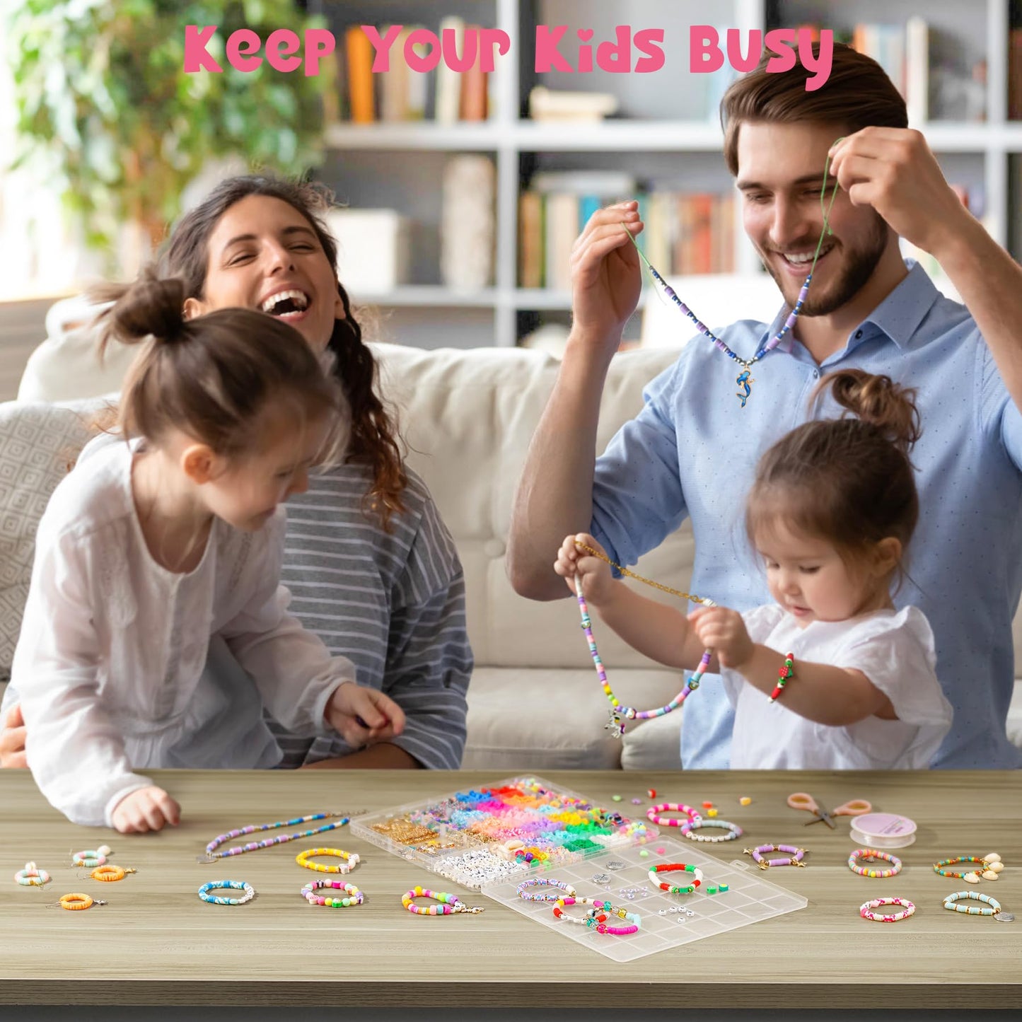 Bracelet Making Kit Crafts for Jewelry Making Supplies Kit with 198Pcs Letter Beads, Unicorn/Mermaid DIY Birthday Christmas Gifts