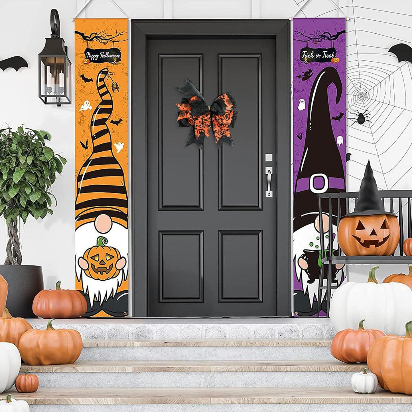 SIMISI RIBBON Halloween Bows for Wreaths Already Made Burlap Bow for Tree Topper, Halloween Decorations (9.5 x 13 inch)