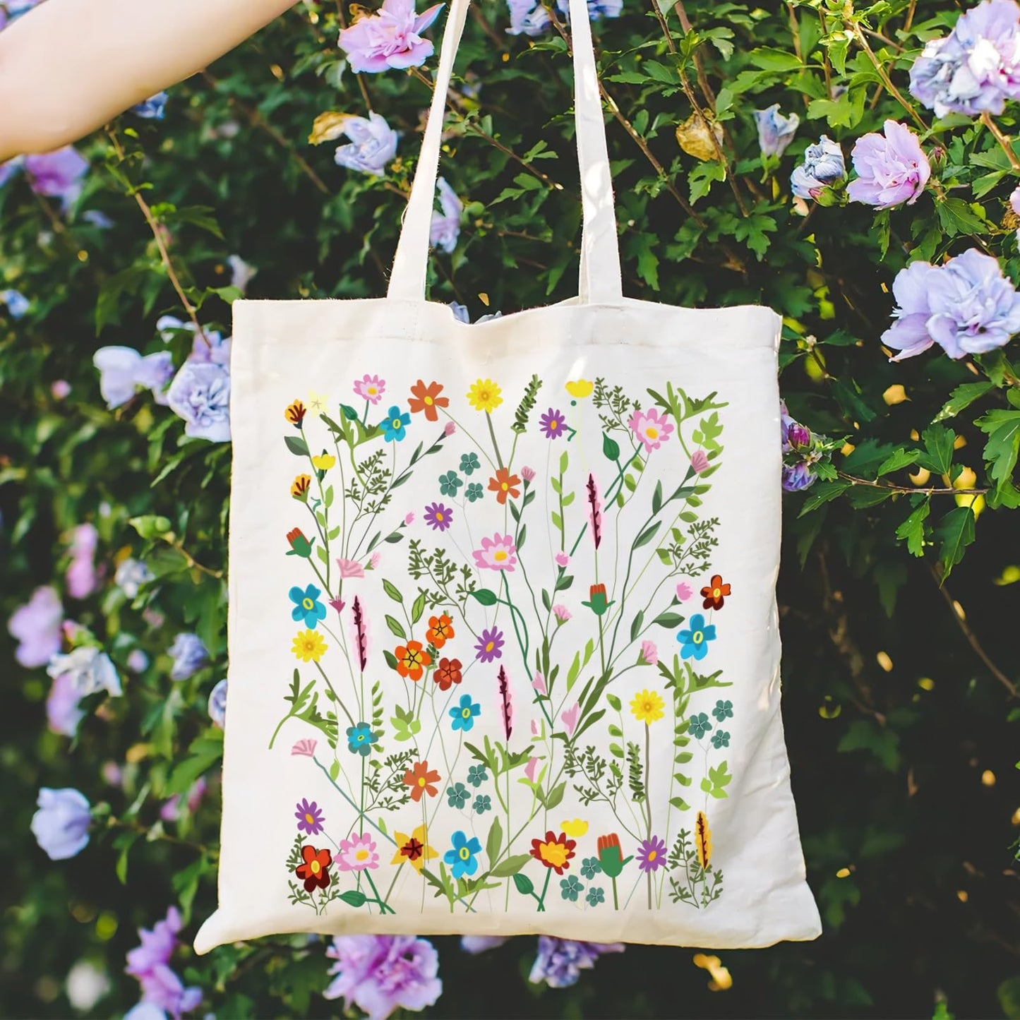Andeiltech Canvas Tote Bag for Women Aesthetic Cute Shopping Grocery Reusable Bags with Inner Zipper Women Gift