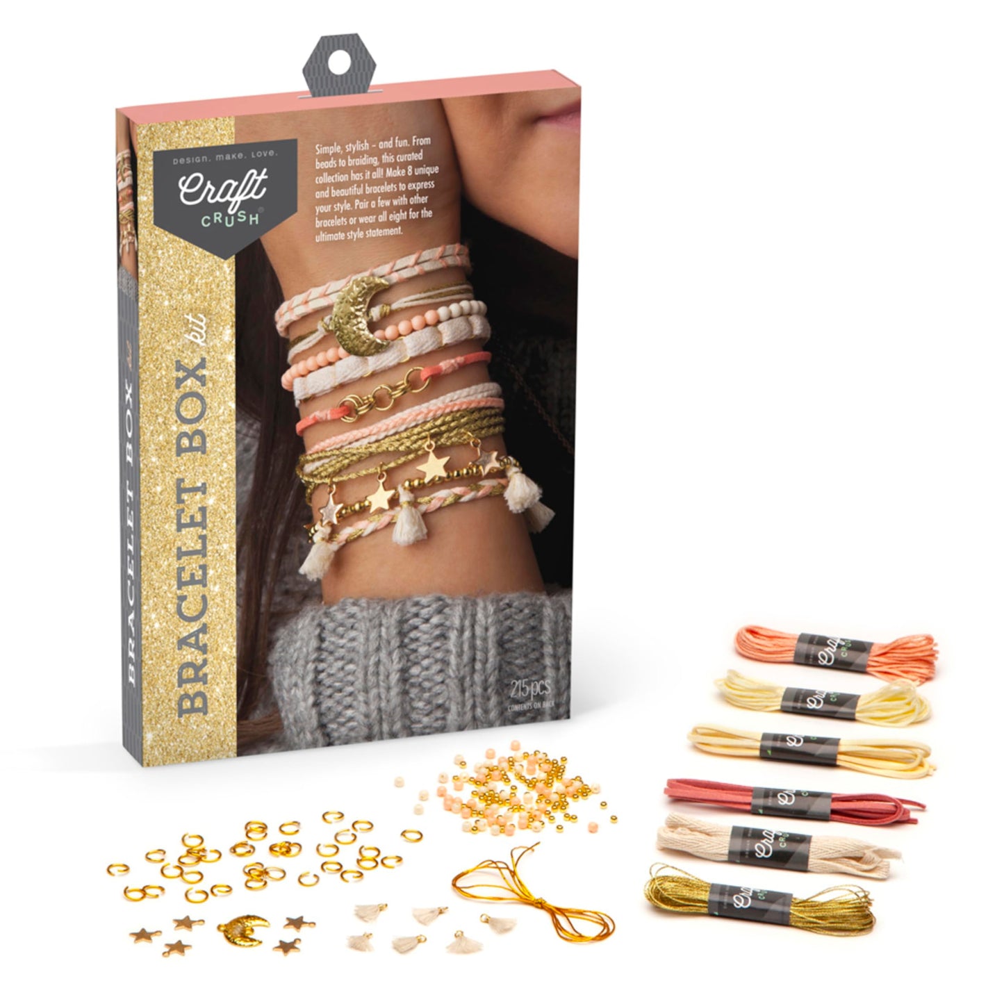 Craft Crush Bracelet Making Kit - Friendship Bracelet Kit, Jewelry Making Supplies, Arts and Crafts, Sleepover Activities, Bracelets for Teen Girls, Ages 13+