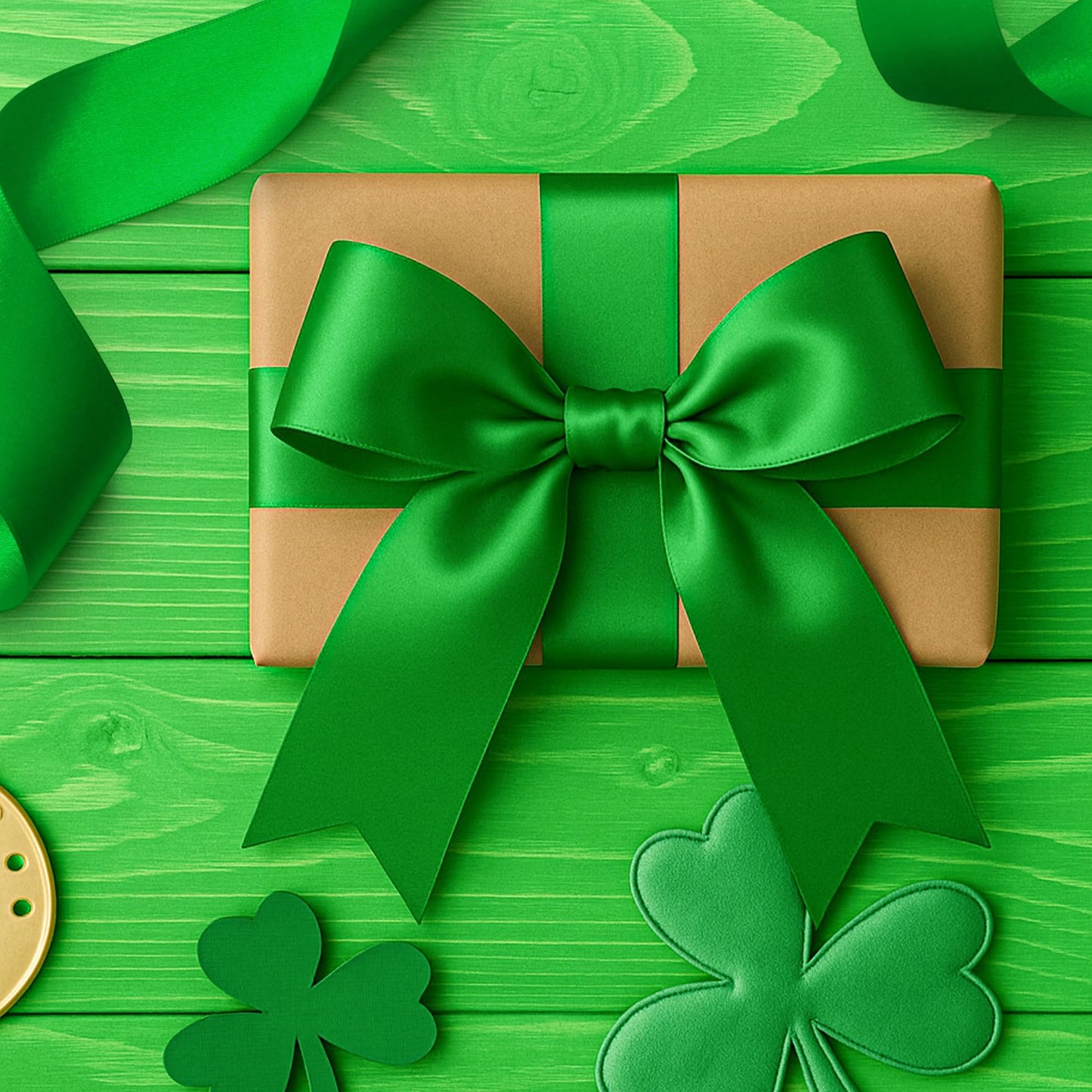 1 1/2 Inch Green Ribbon, 30 Yards Green Ribbon for Gift Wrapping for St. Patrick's Day Party Favors, Polyester Christmas Ribbon for Christmas Decorations Wrapping Bouquet Floral Arrangements